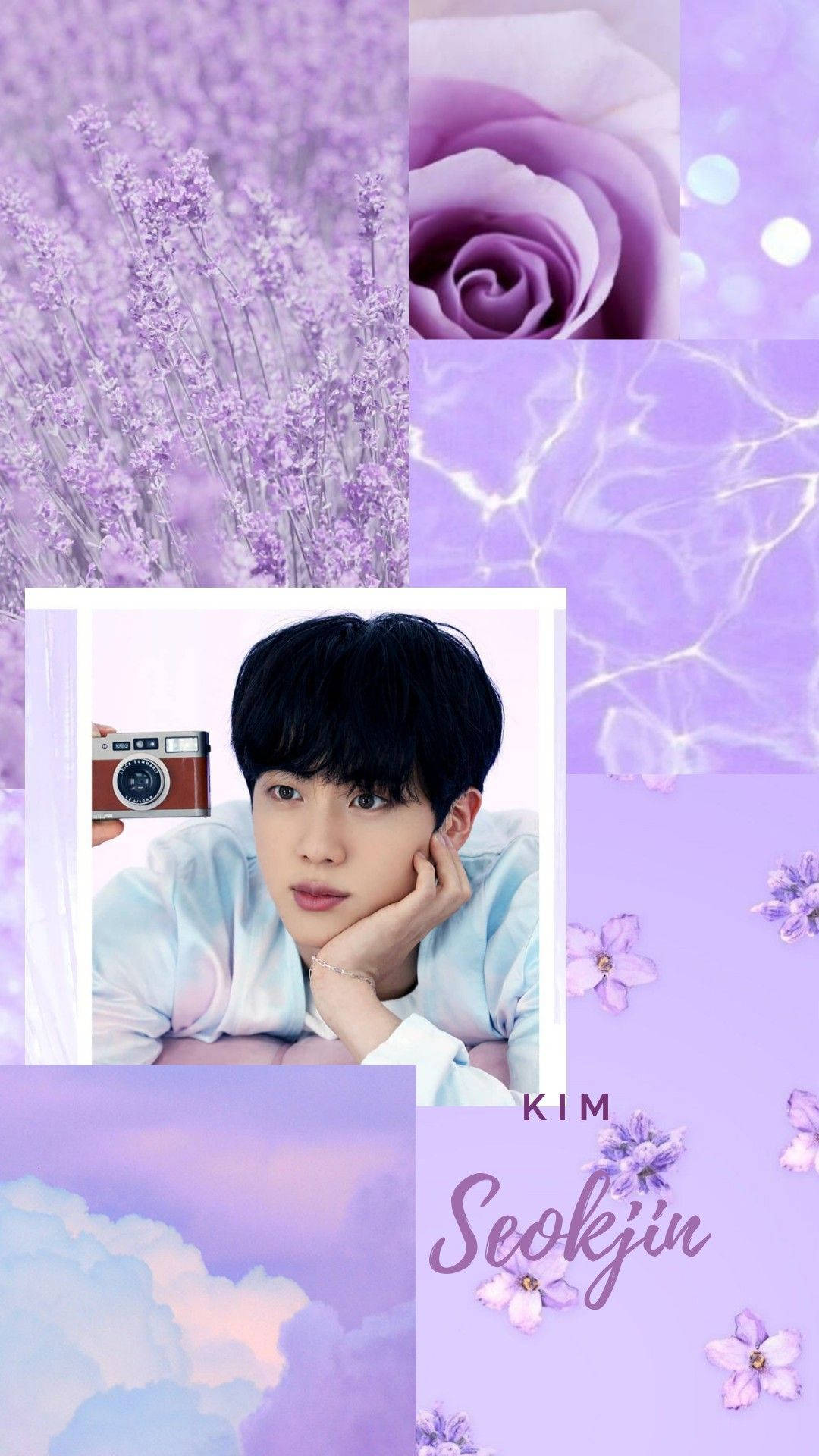 Kim Seokjin Estetiese Pastelpers Muurpapier