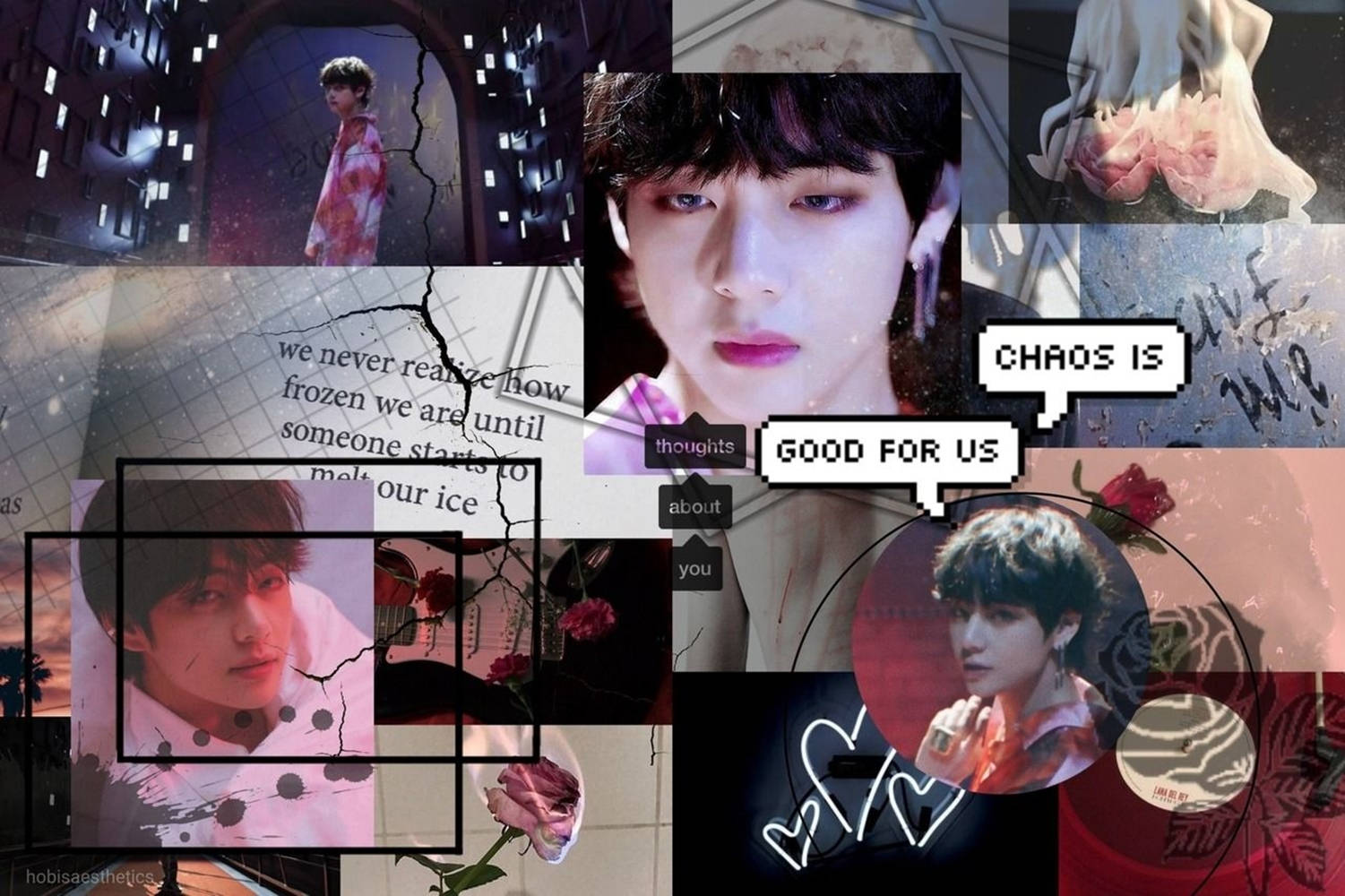 Kim Tae-Hyung Estetiese Seun Met Luv Era Muurpapier