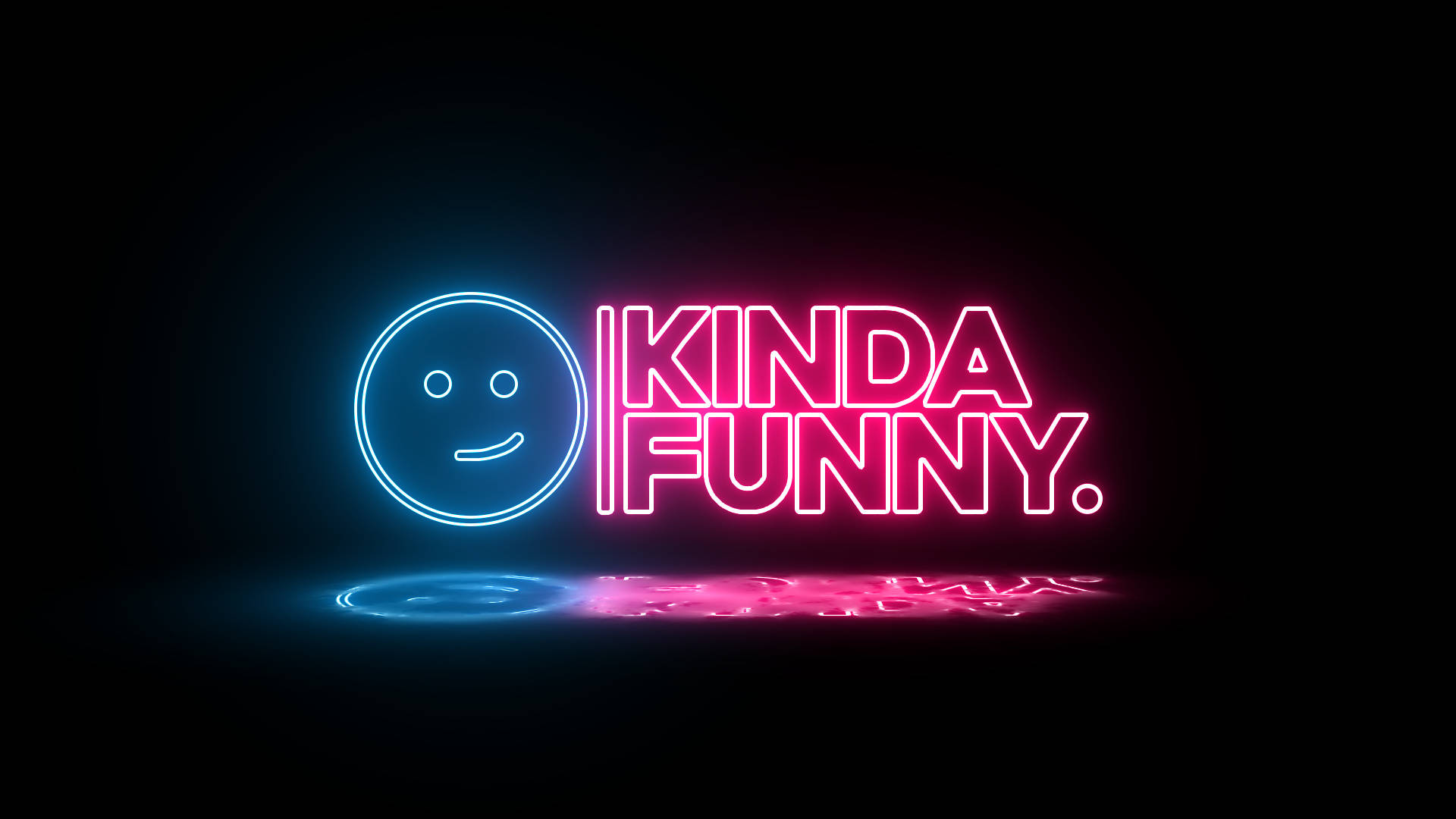Kinda Funny Neon Glimlag Muurpapier
