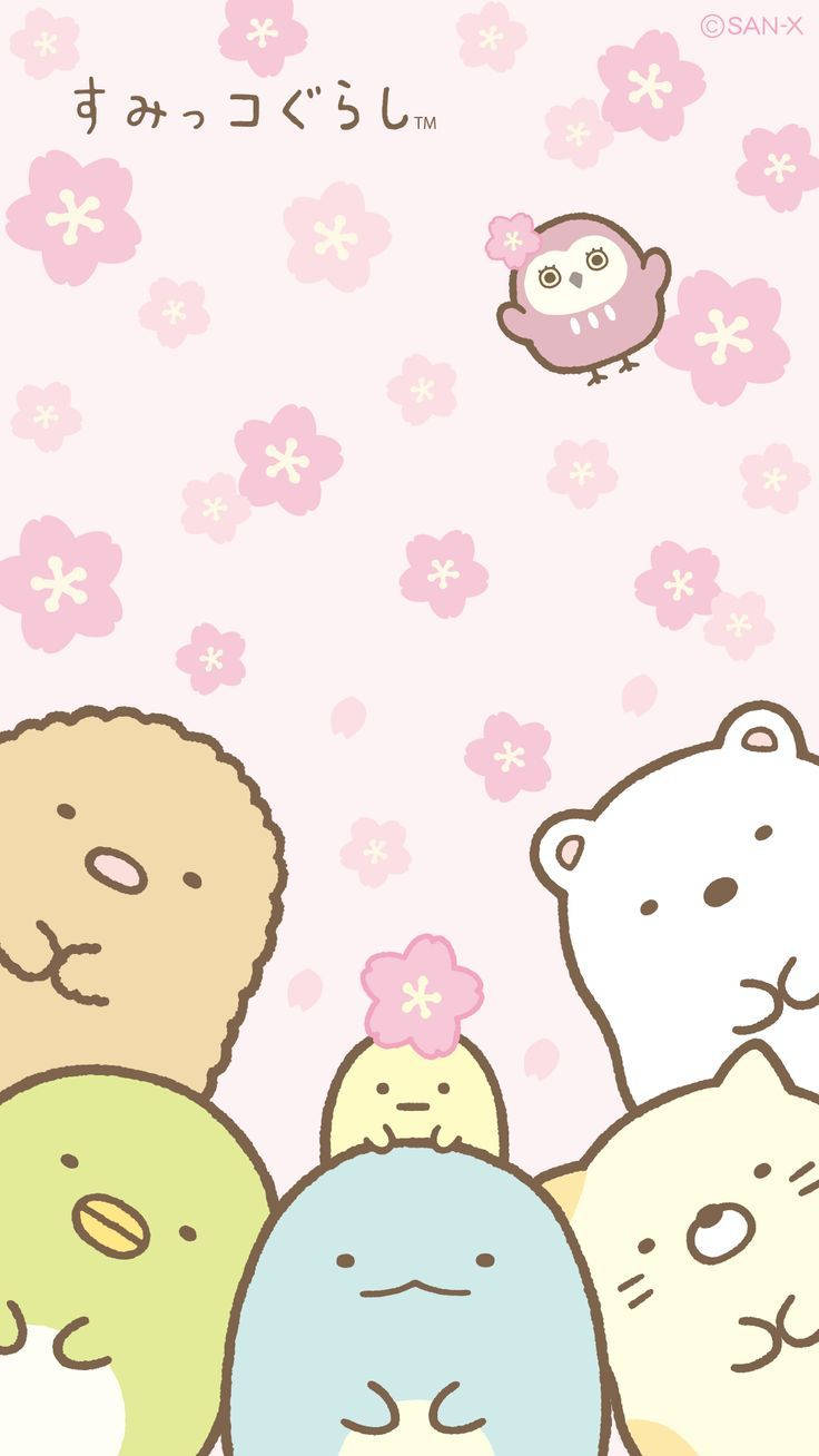 Kinders Sal Hierdie Lieflike Kawaii Karakters Liefhê Muurpapier