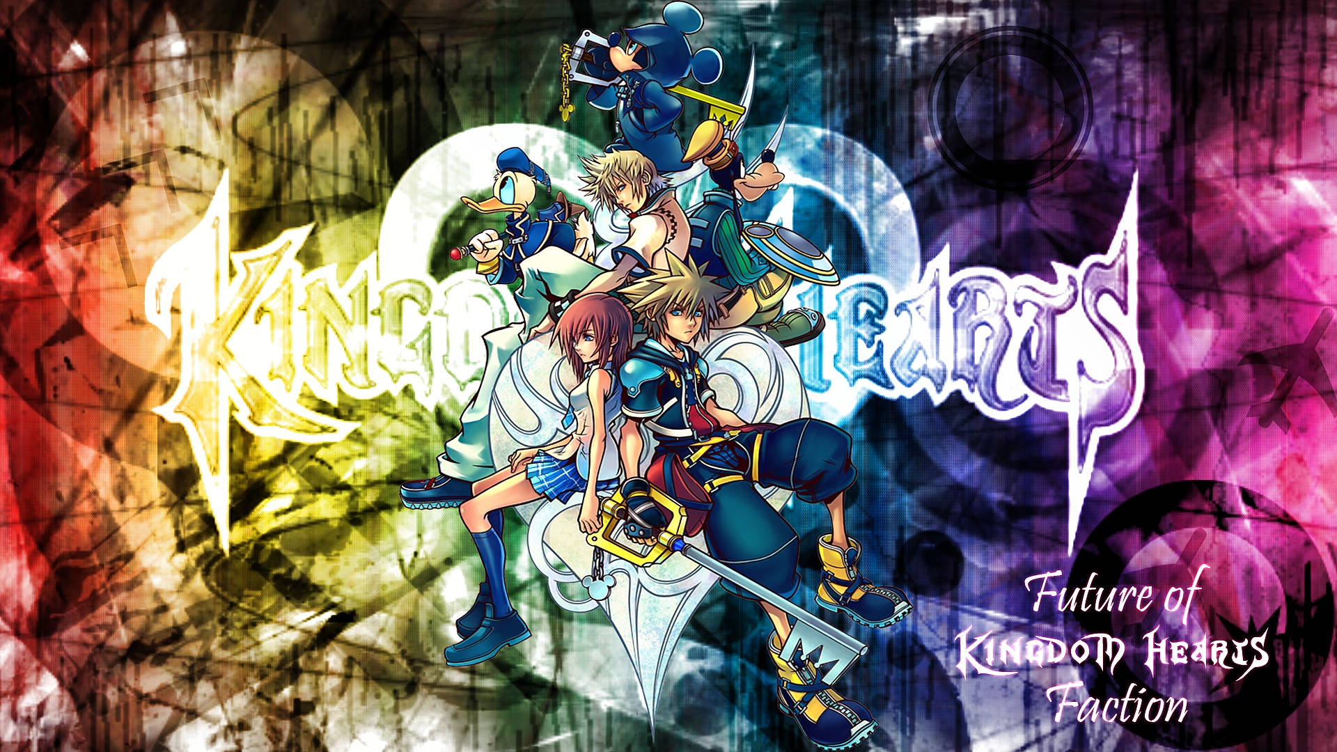 Kingdom Heart-logo op abstrakte ontwerp Muurpapier