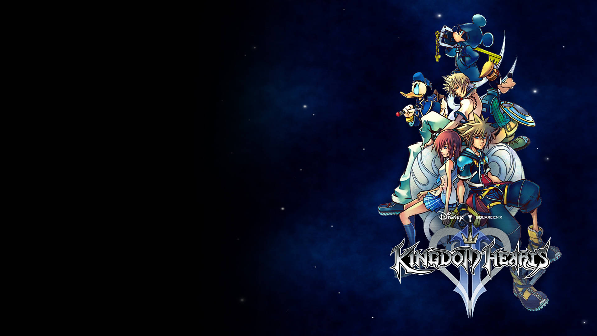 Kingdom Hearts-logo op donker agtergrond Muurpapier