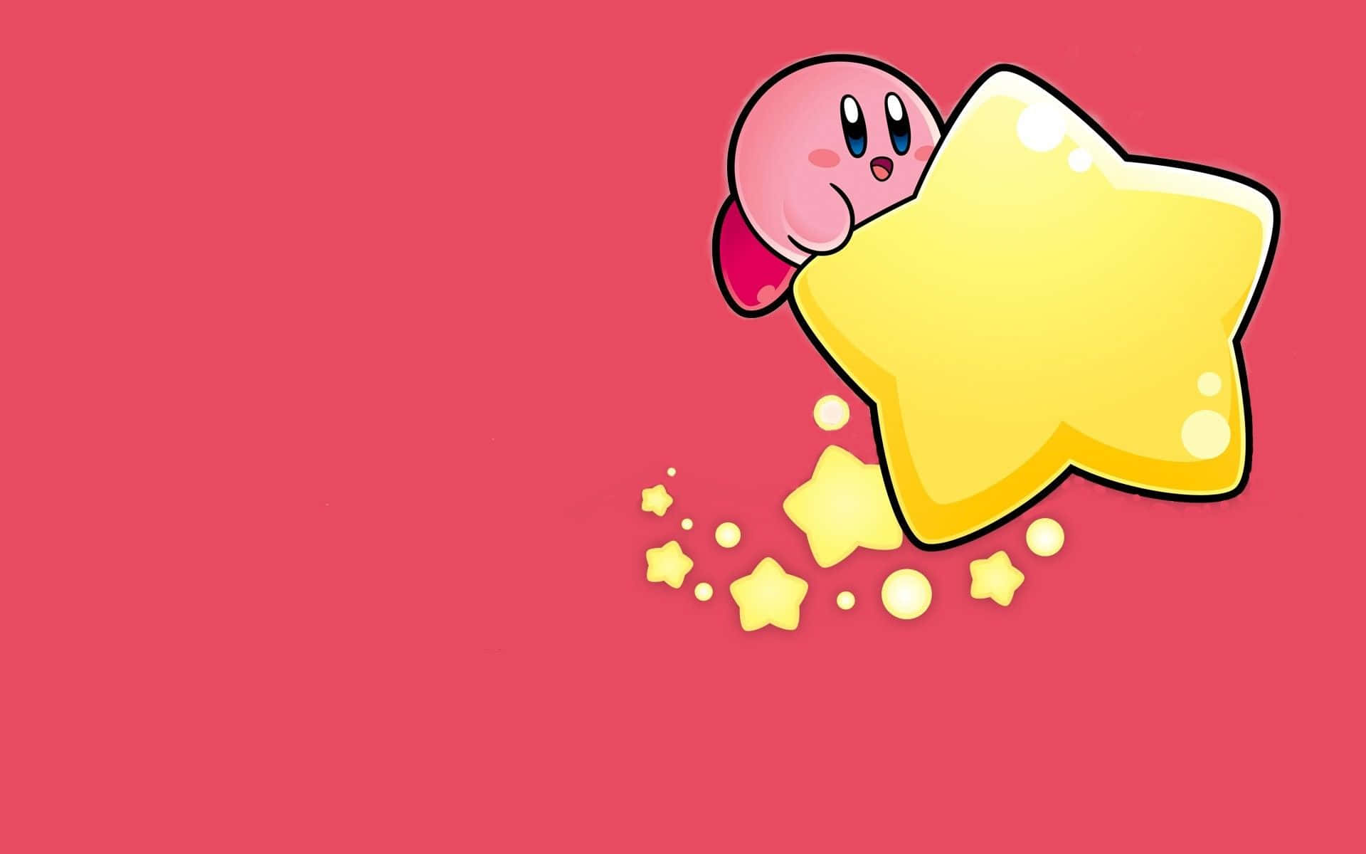 Kirby, die bekende borrelende en vriendelike videospeletjie-karakter Muurpapier