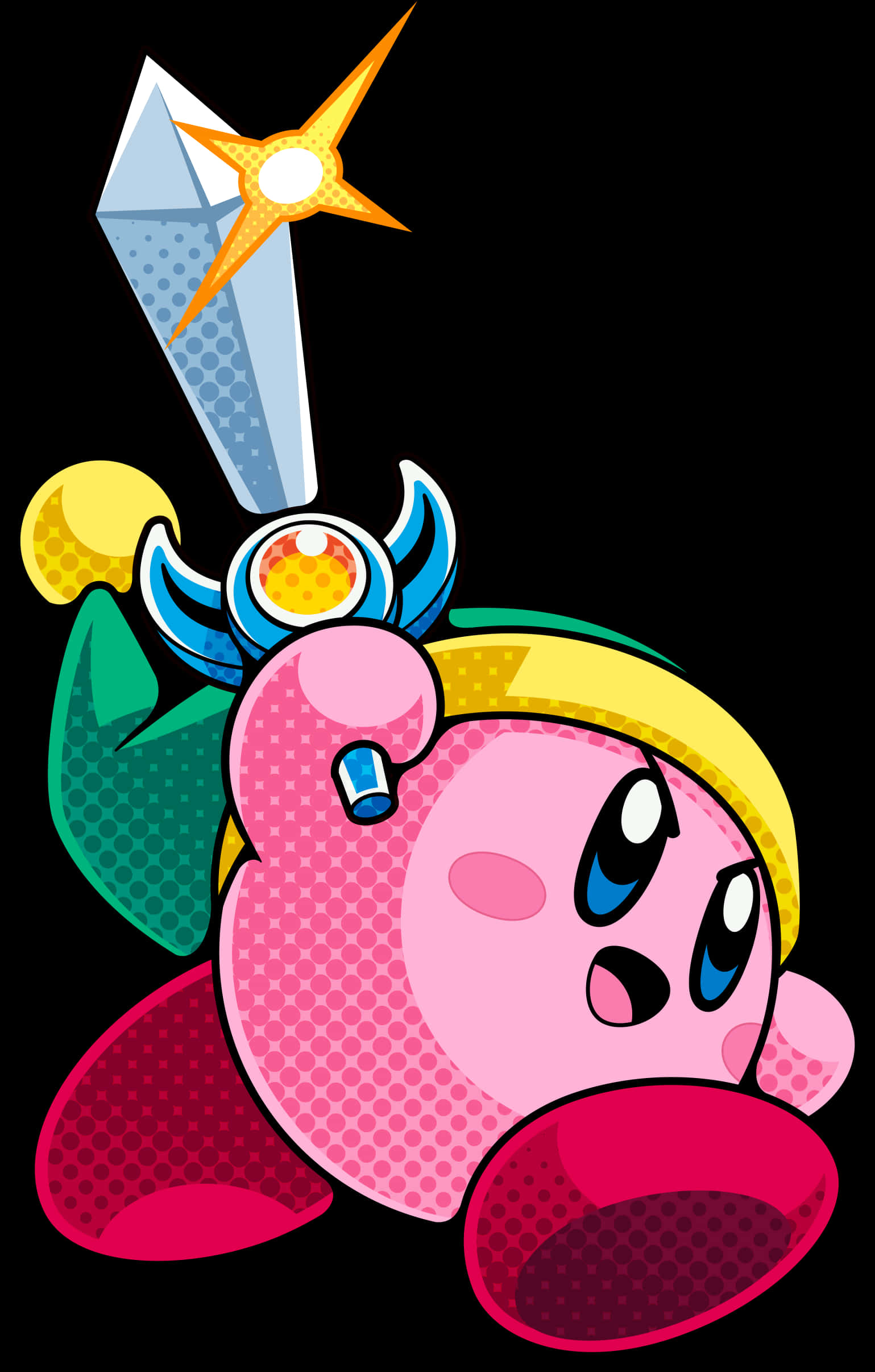 Kirby met swaard illustrasie Muurpapier