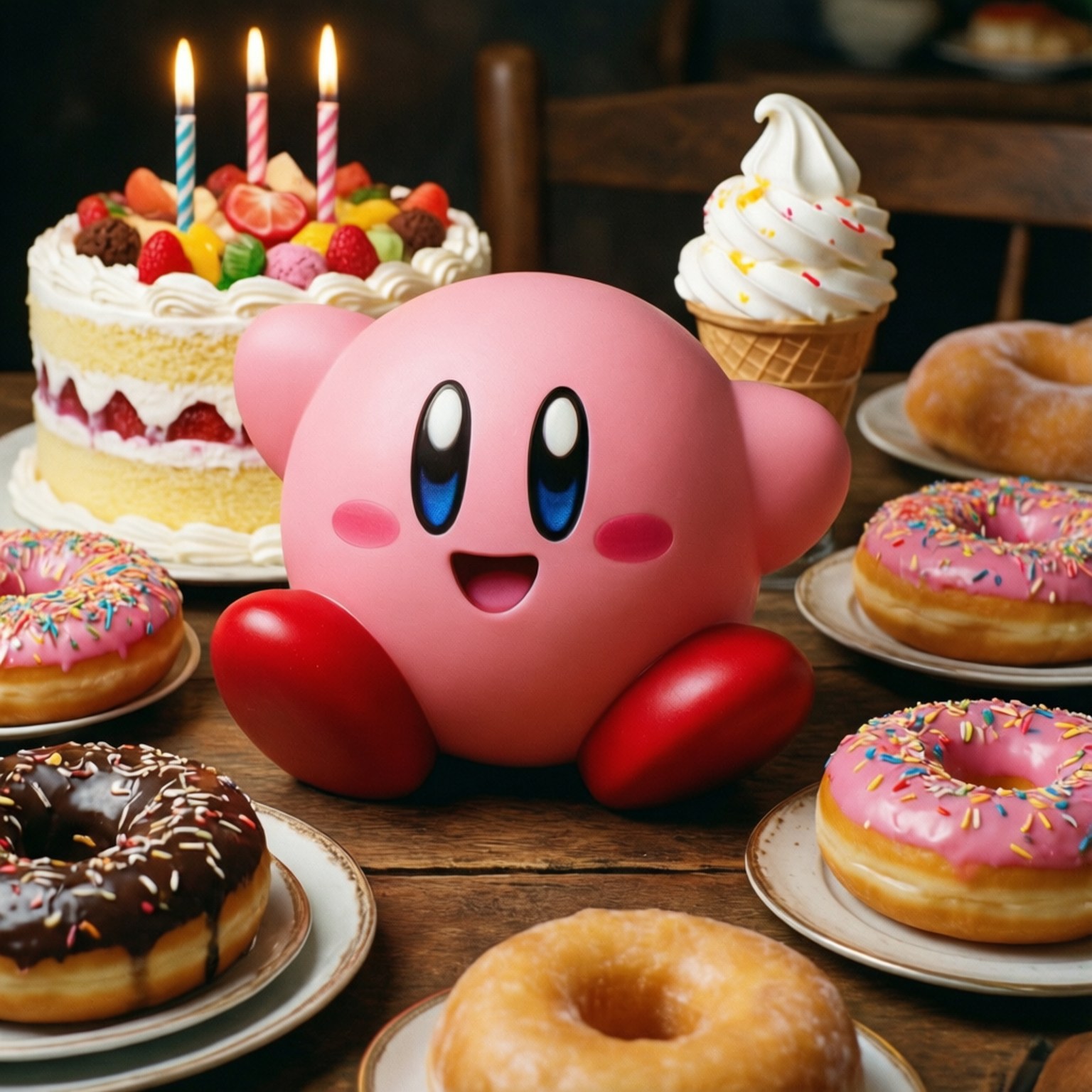 Kirby se Feesmaal Muurpapier