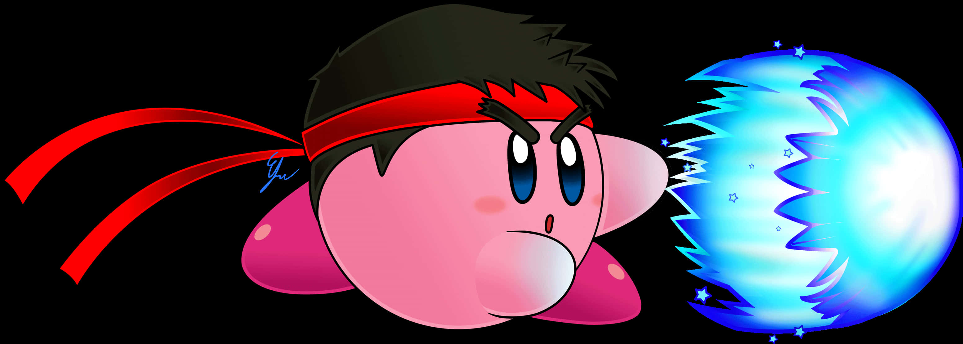 Kirby Vegterhouding met Energiebal Muurpapier