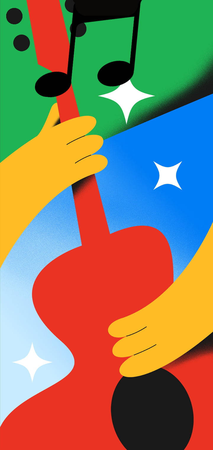 Kitaar Grafiese Kuns Google Pixel 4 Muurpapier
