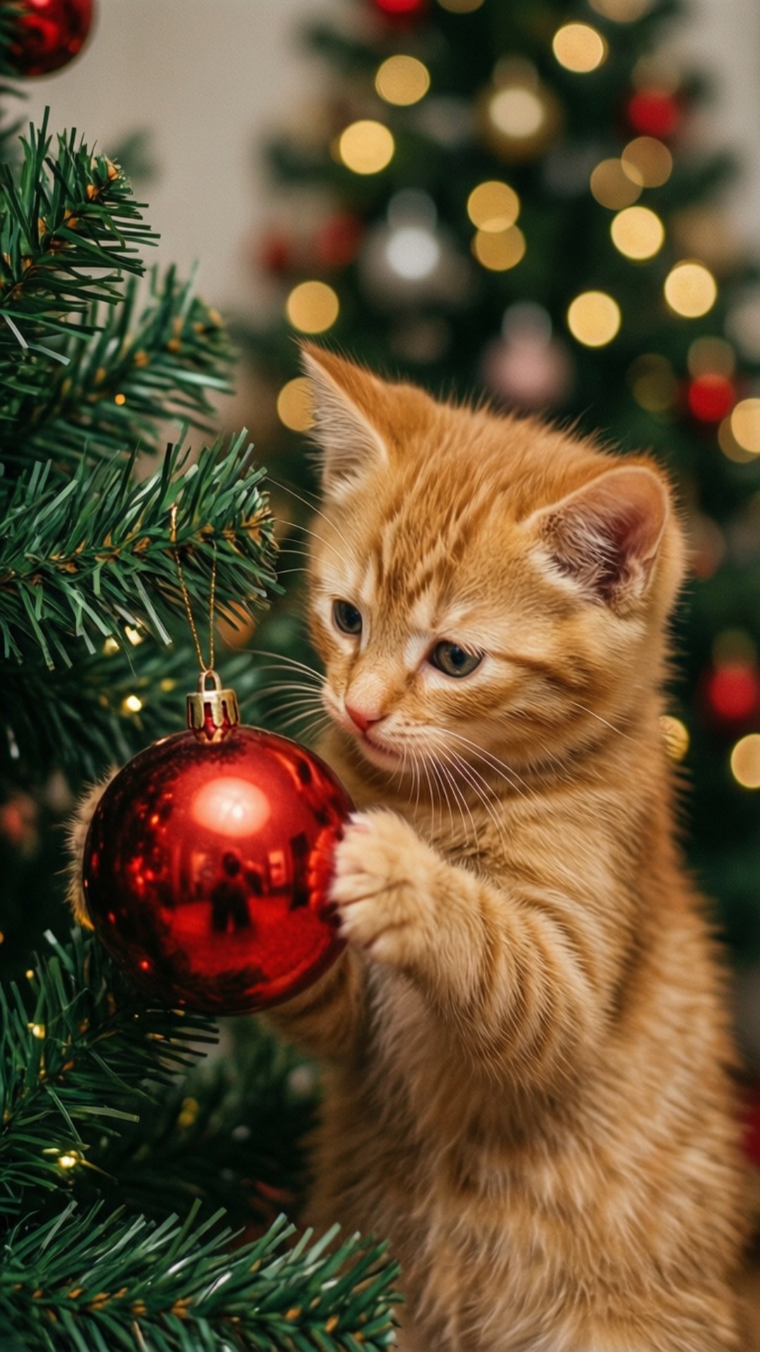 Kitten en Ornament Muurpapier