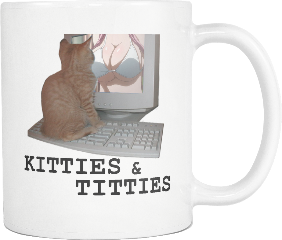 Kittiesand Titties-beker Muurpapier
