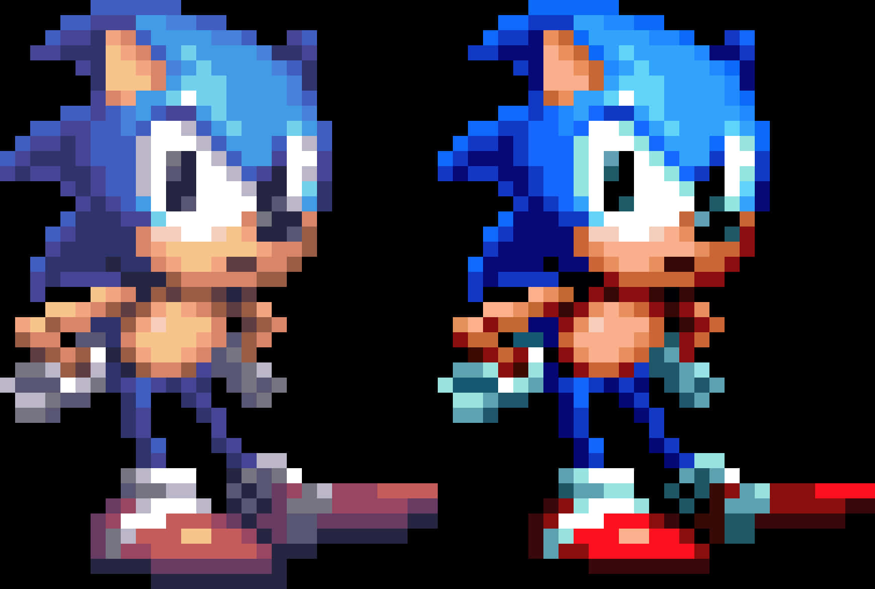Klassiek vs Moderne Sonic Pixelkuns Muurpapier