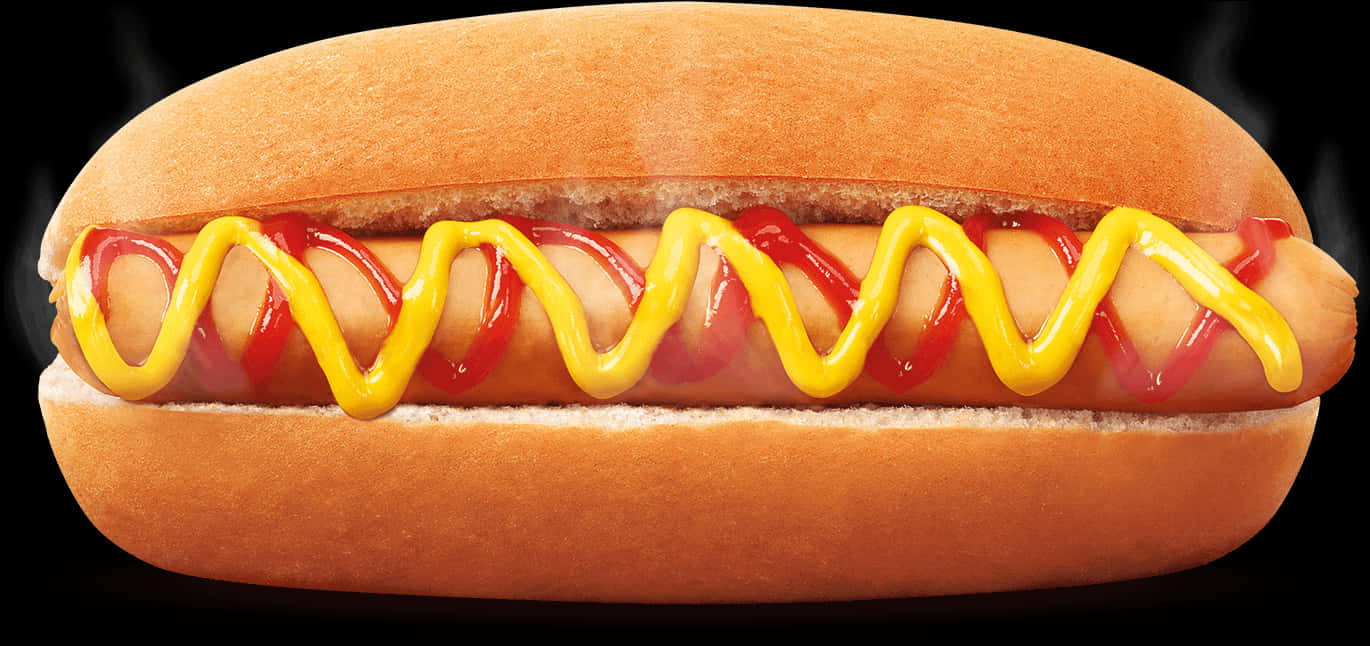 Klassieke Broodjie met Mosterd en Ketchup Muurpapier