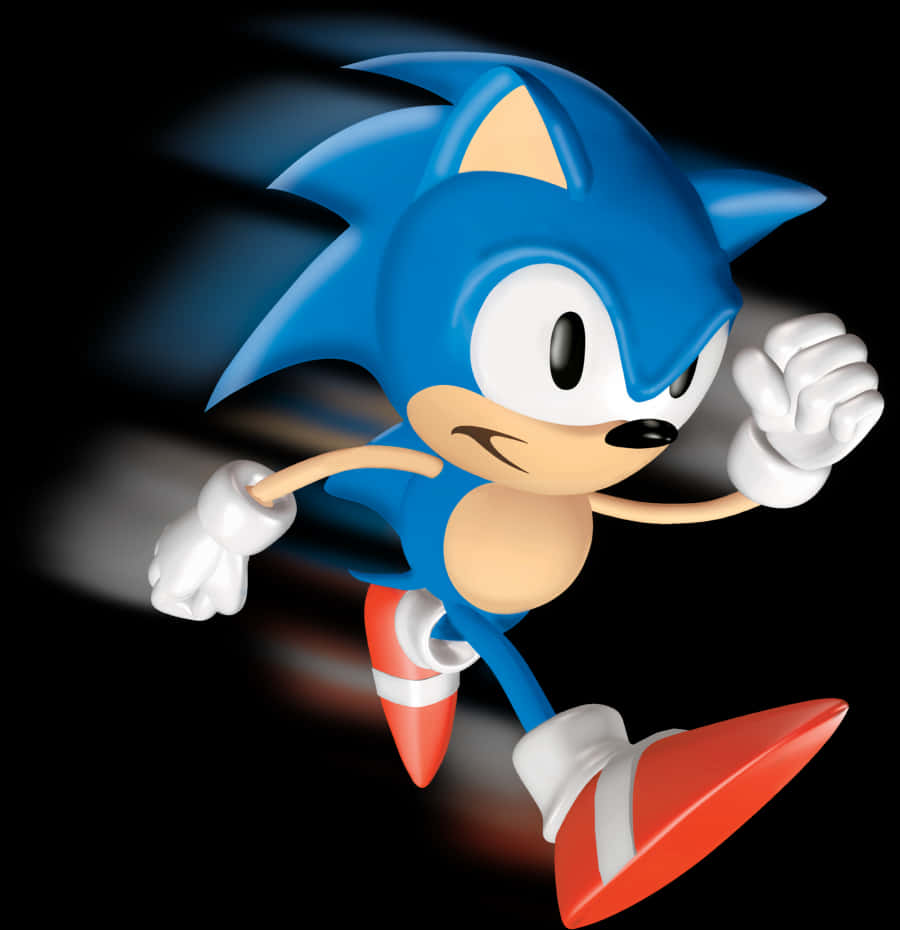 Klassieke Sonic Hardloop Houding Muurpapier