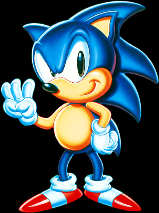 Klassieke Sonic Vredesteken Muurpapier
