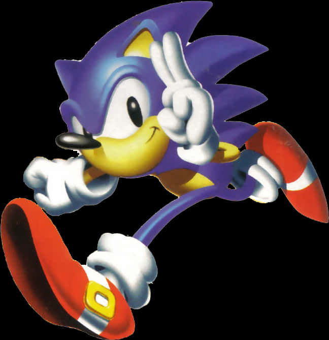 Klassieke Sonic Vredesteken Muurpapier