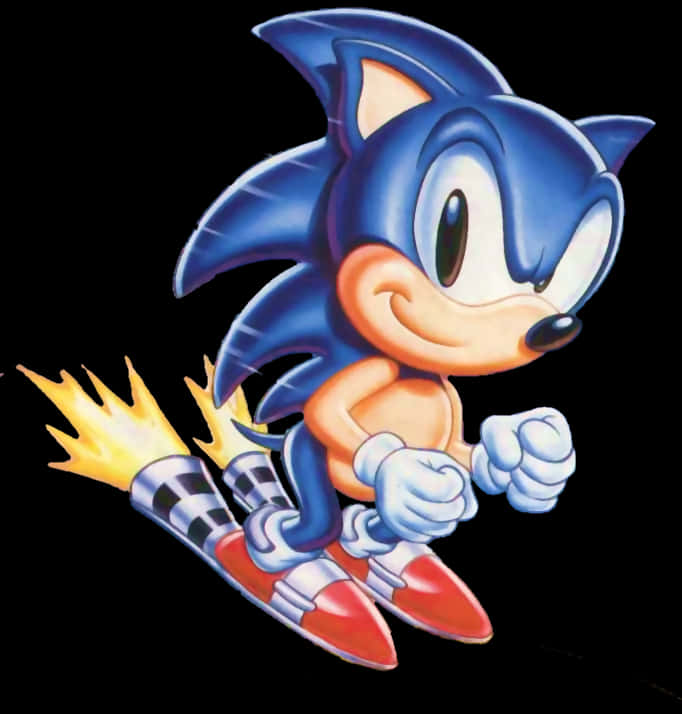 Klassieke Sonic wat spoed maak Muurpapier