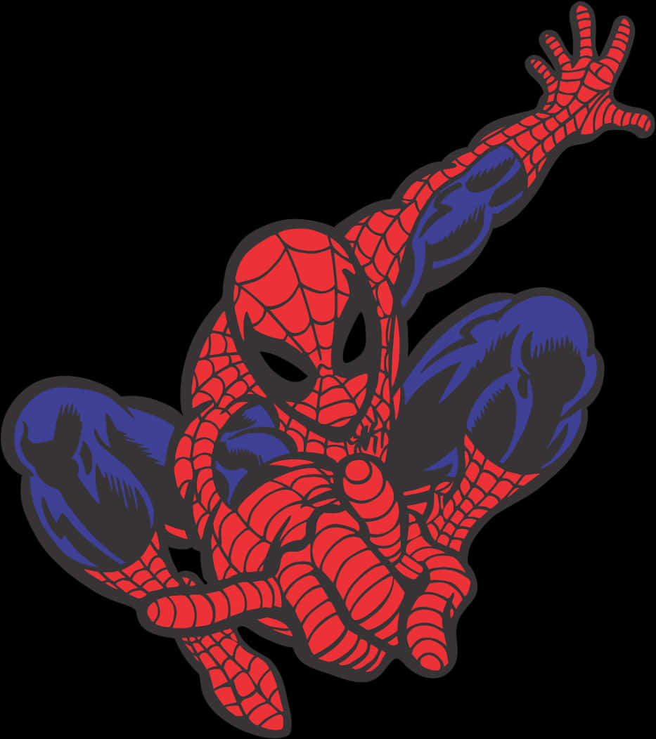 Klassieke Spiderman Swaai Aksie Muurpapier