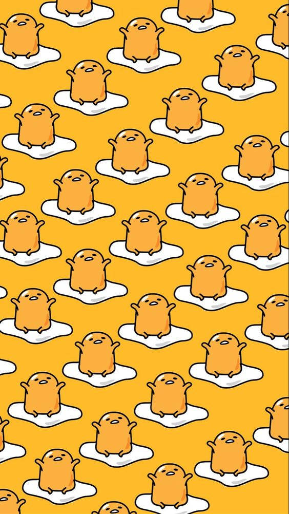 Klein Gudetama Estetiese Patroon Muurpapier