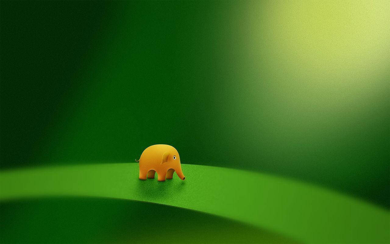 Klein Olifant Oulike Lessenaar Muurpapier