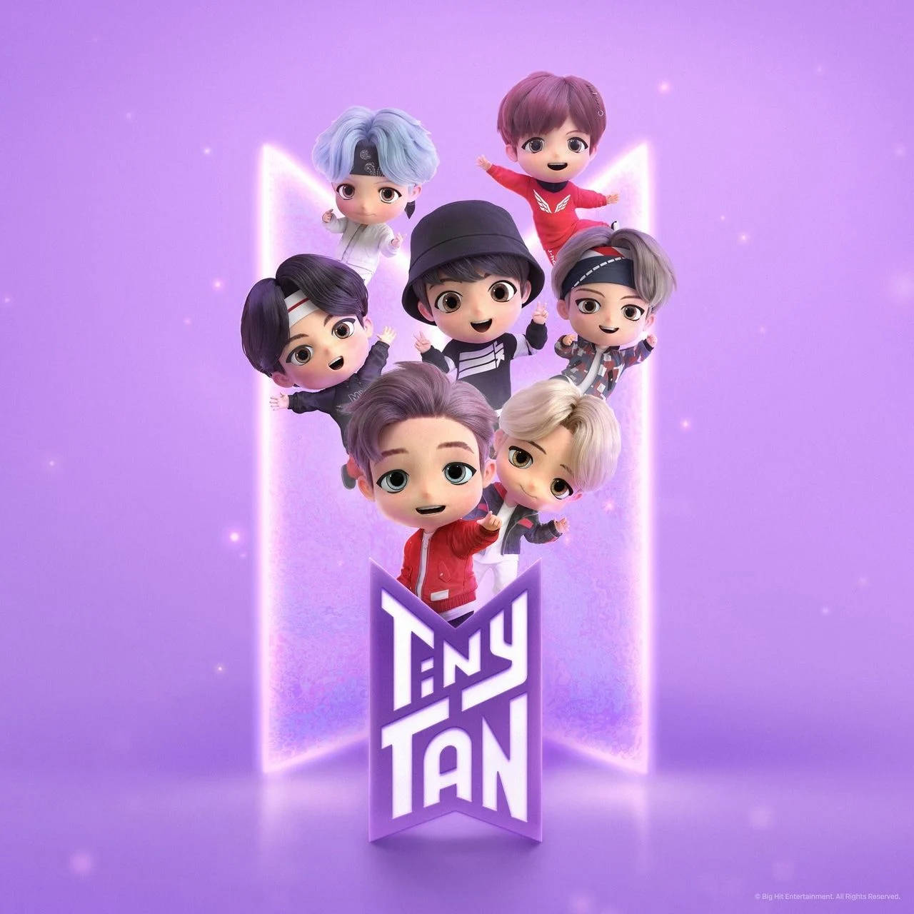 Klein Tan BTS Met Logo Muurpapier