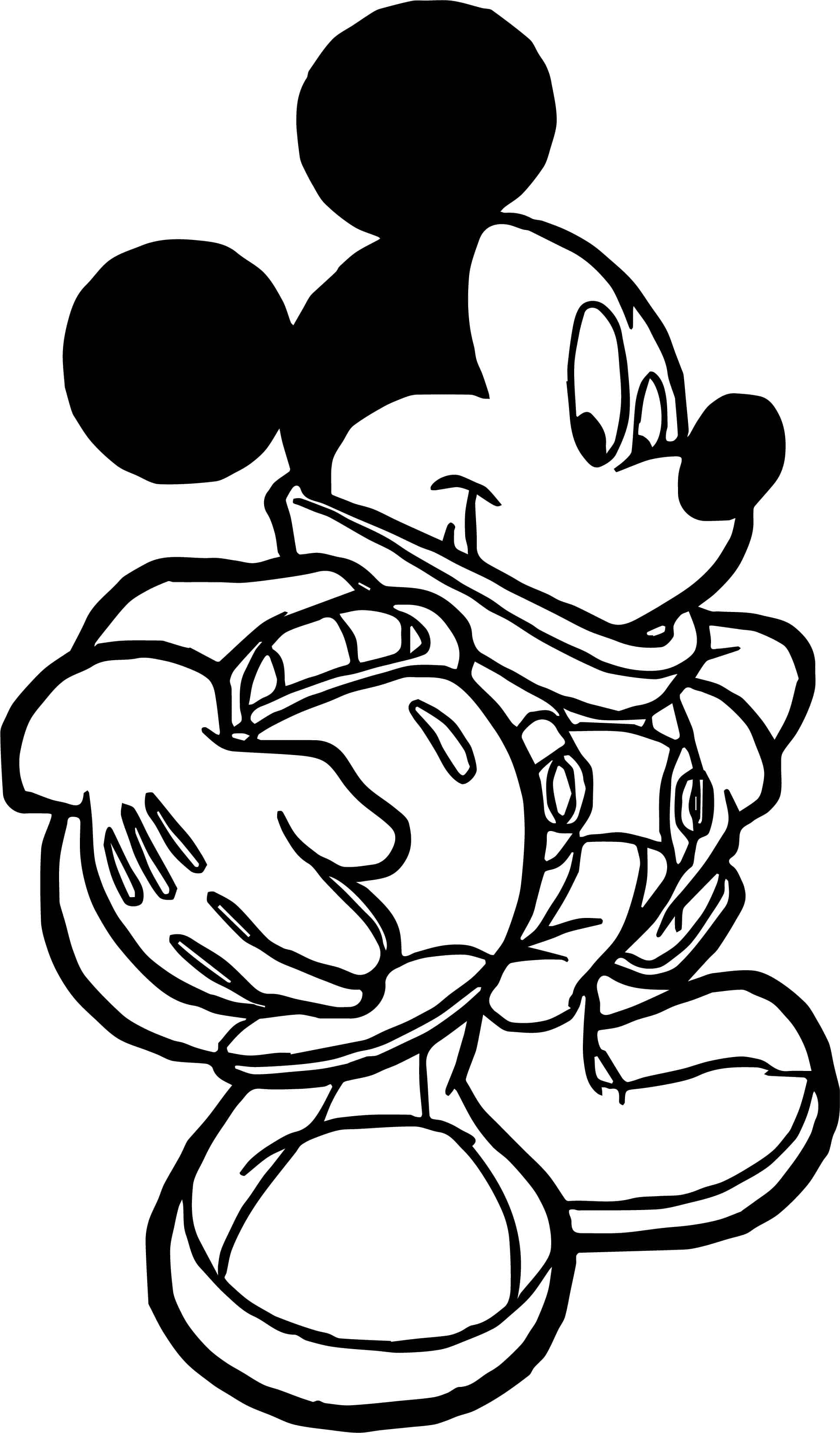 Kleur jou gunsteling Disney-karakter met hierdie Mickey Mouse-kleurblad Muurpapier