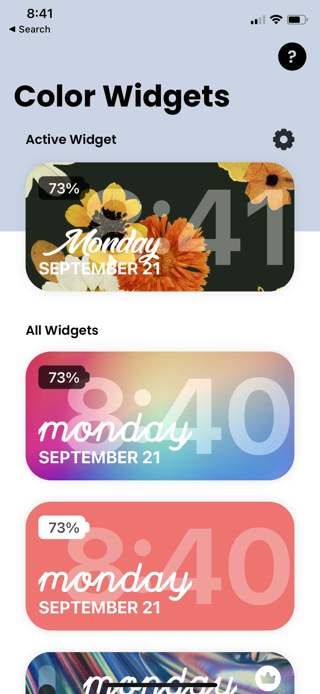 kleur widgets - apk skermkiekie Muurpapier