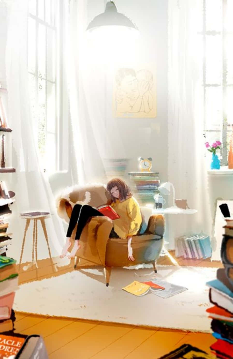 Kleurryke en inspirerende anime-kamer vir die ultieme aanhanger Muurpapier