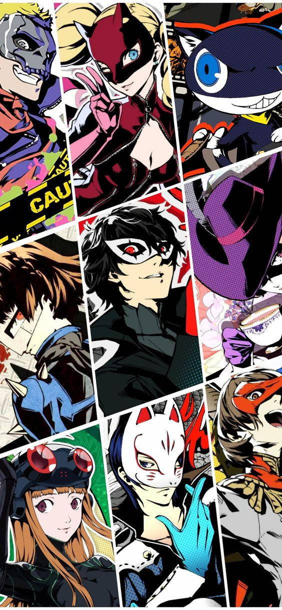 Kleurryke Estetiese Persona 5 Foon Muurpapier