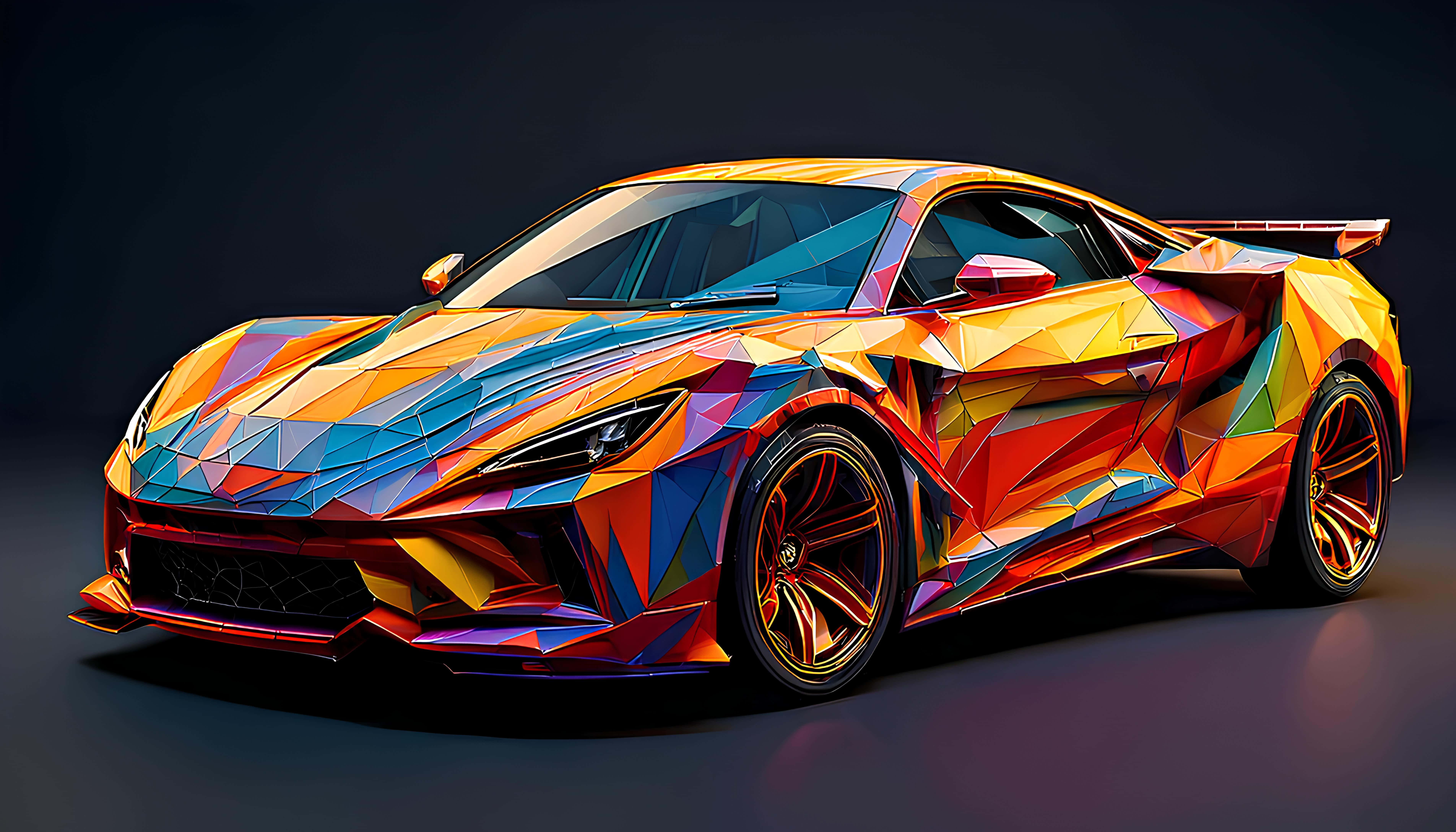Kleurryke motor Muurpapier