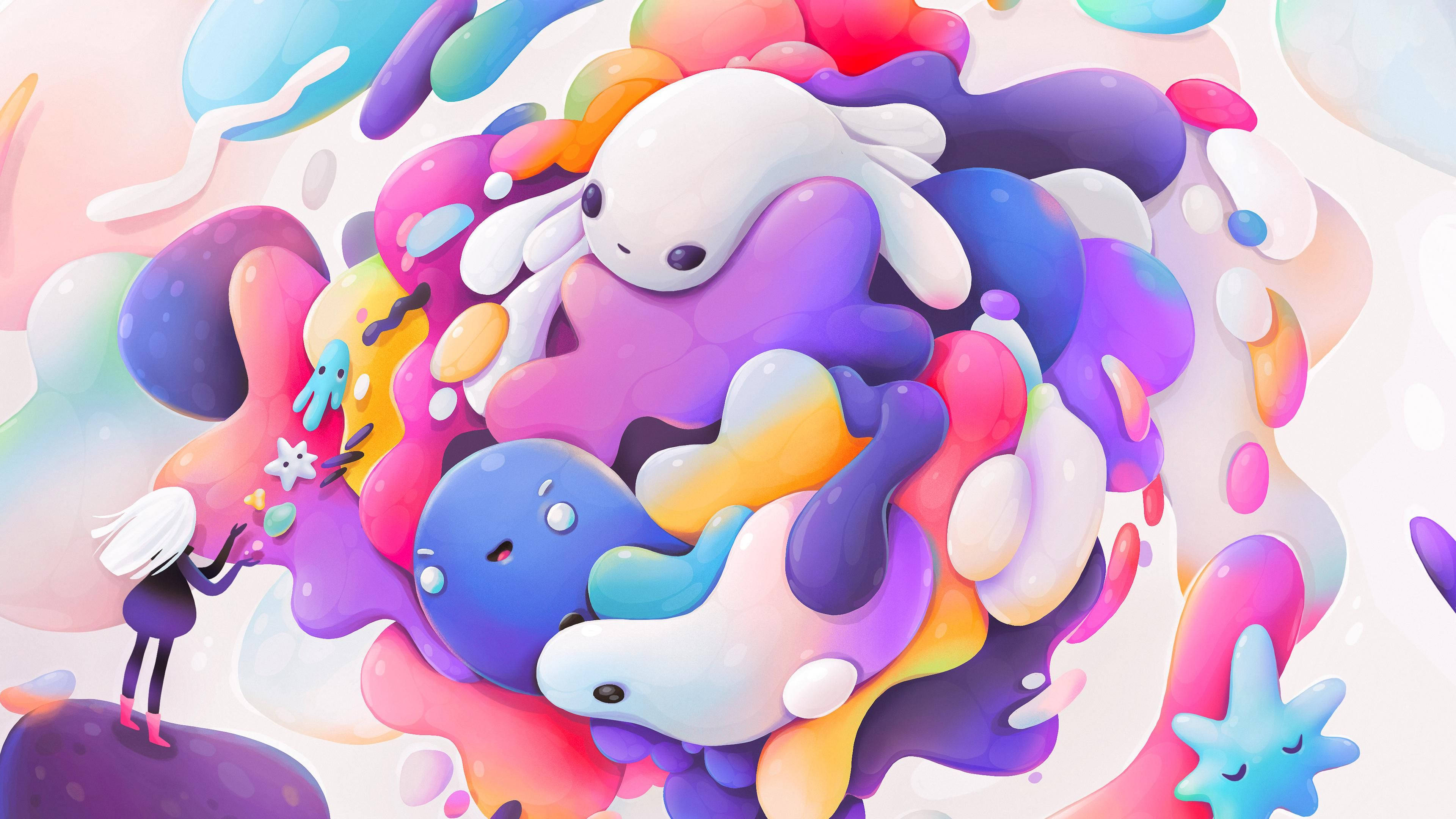 Kleurvolle 4K Doodle Muurpapier