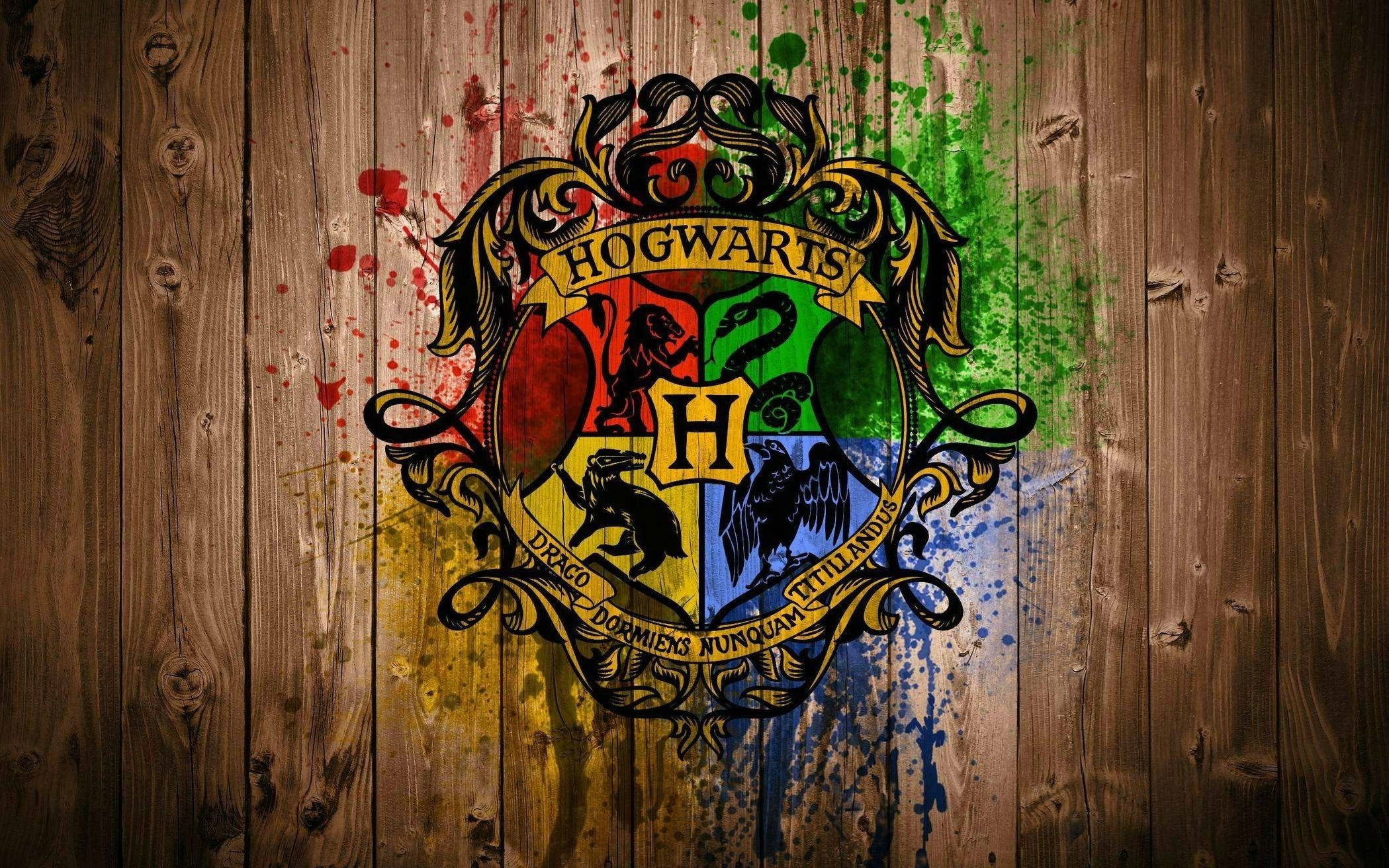Kleurvolle Hogwarts Harry Potter Estetika Muurpapier