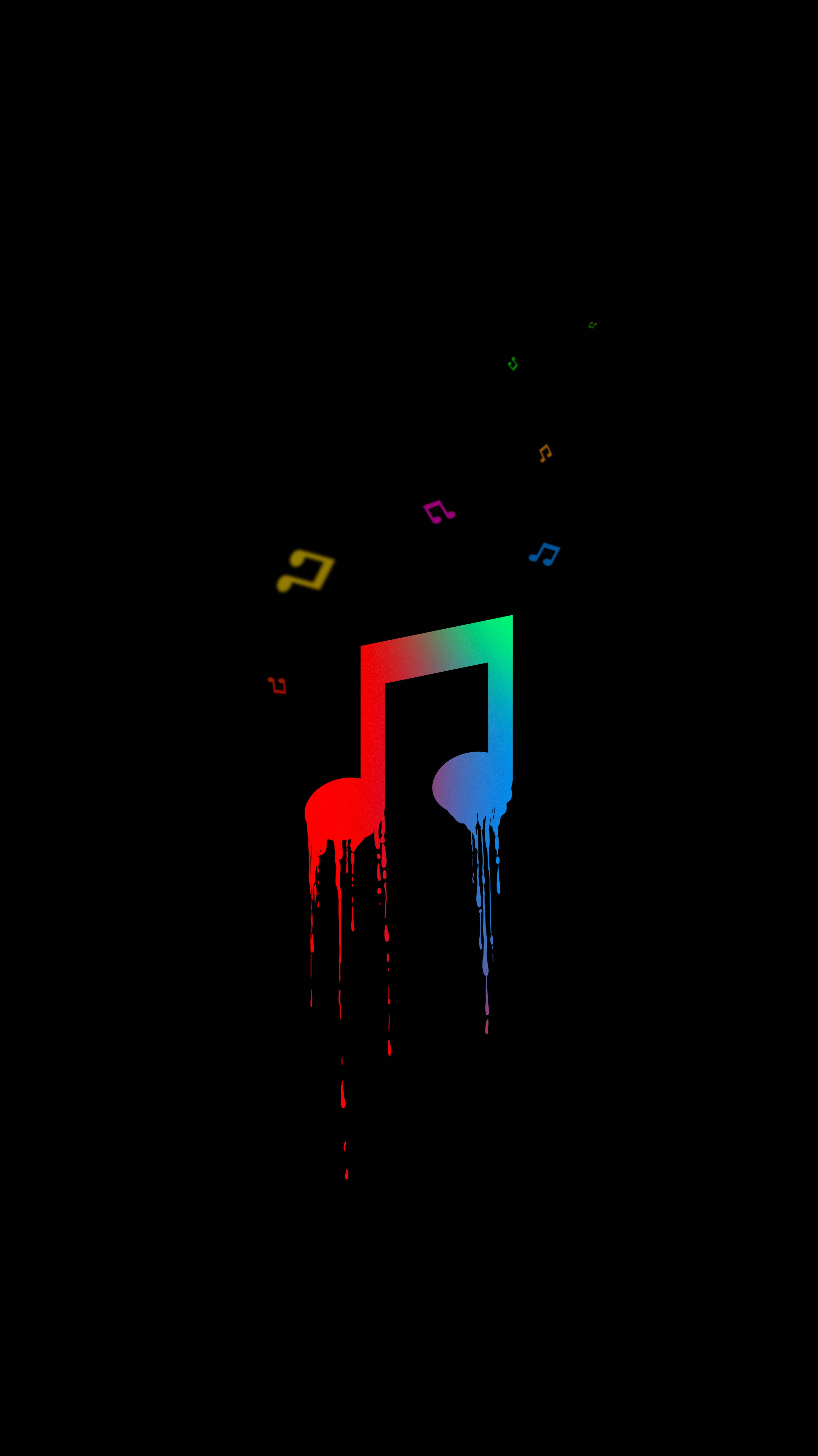 Kleurvolle Musieknoot 8K Foon Muurpapier