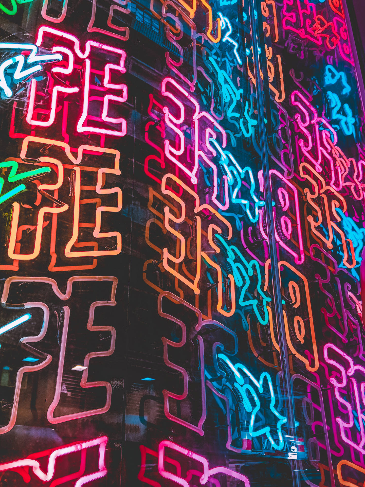 Kleurvolle Neonletters Agtergrond