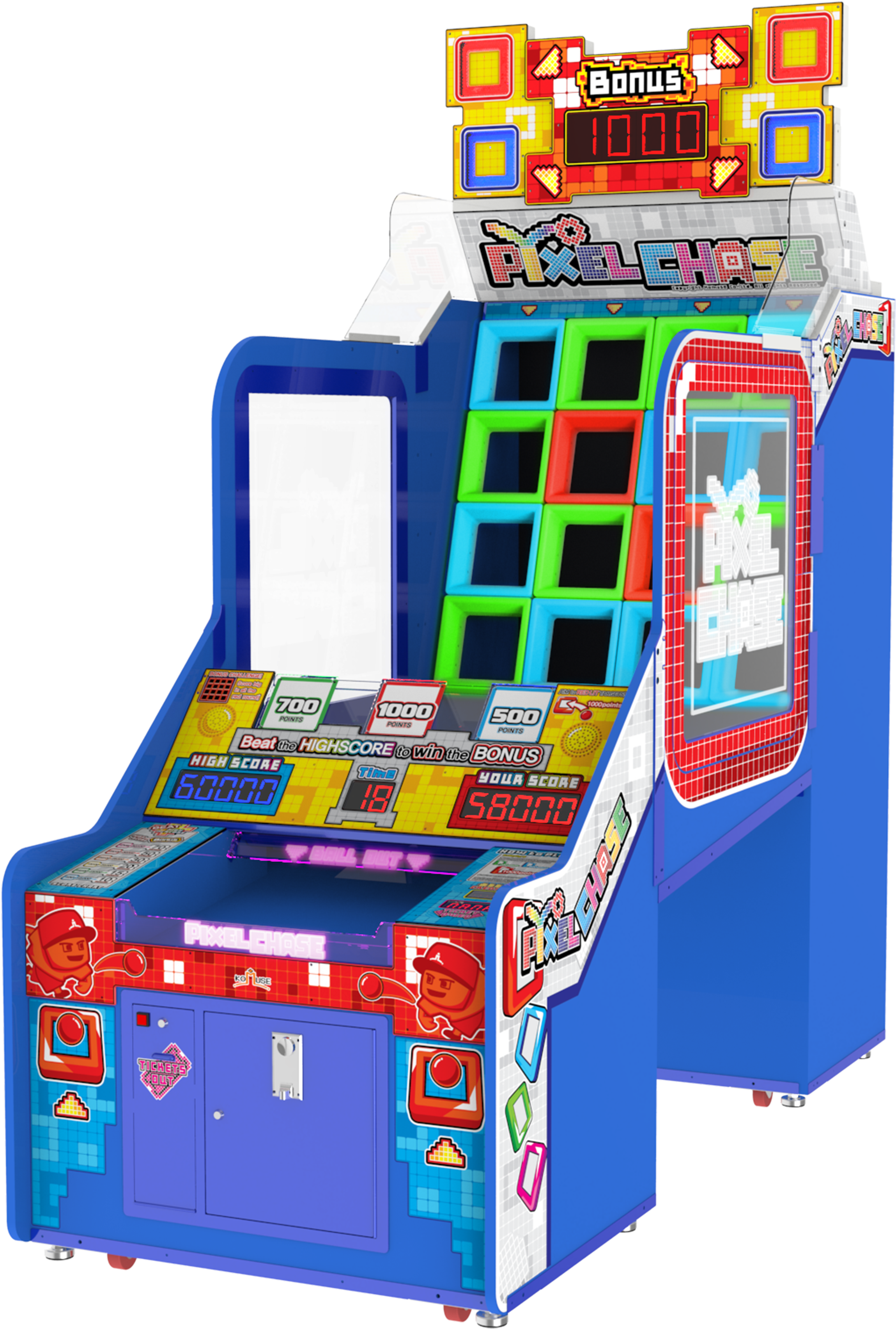 Kleurvolle Pixel Jaag Arcade Masjien Muurpapier