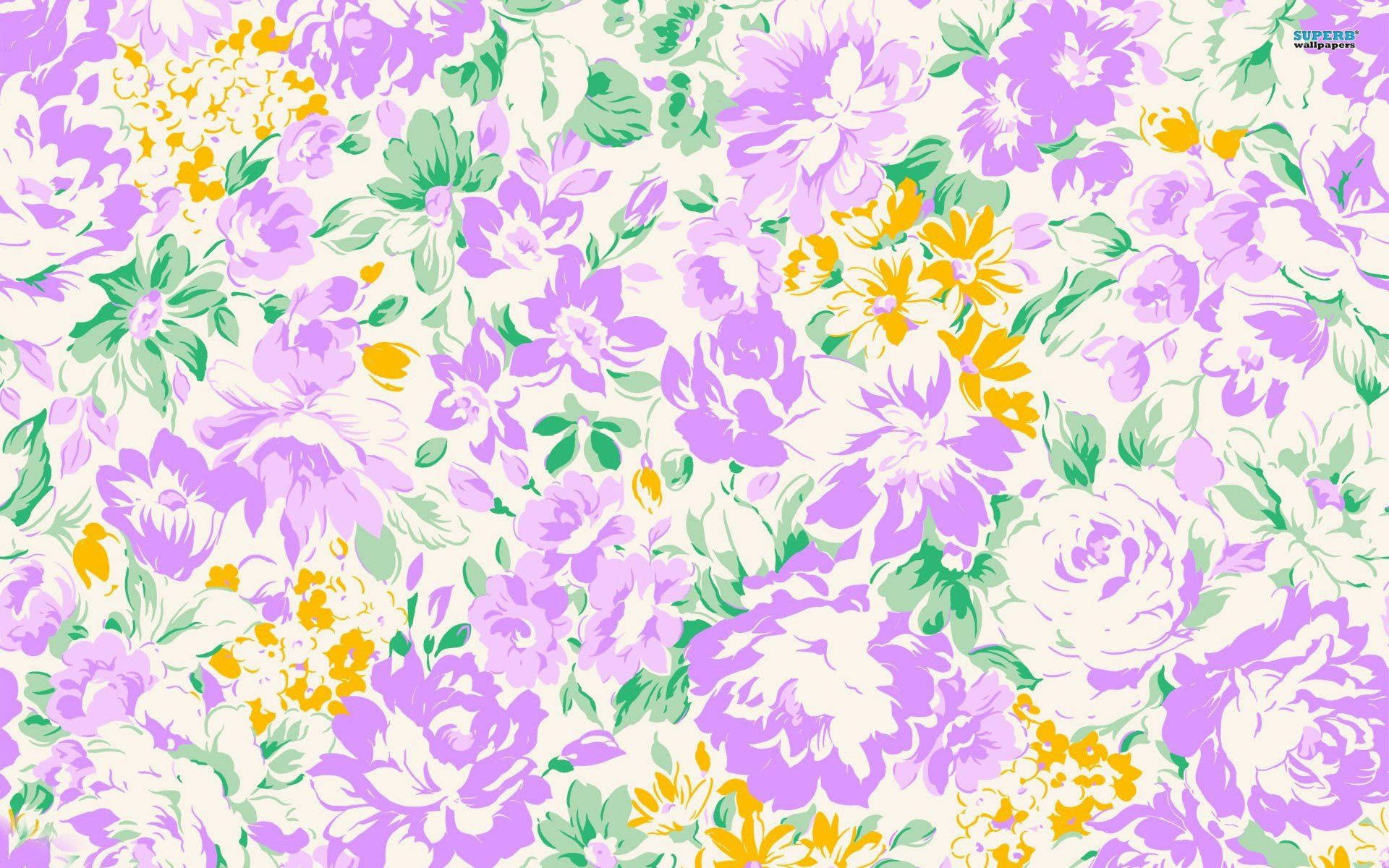 Kleurvolle Skildery Blomme Lessenaar Muurpapier