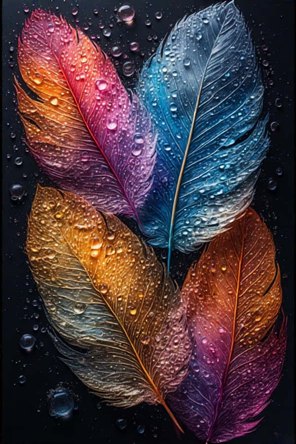 Kleurvolle Veer Kuns Lewendige Abstract 4K Muurpapier