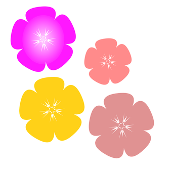 Kleurvolle Vektorblomme op Swart Agtergrond Muurpapier