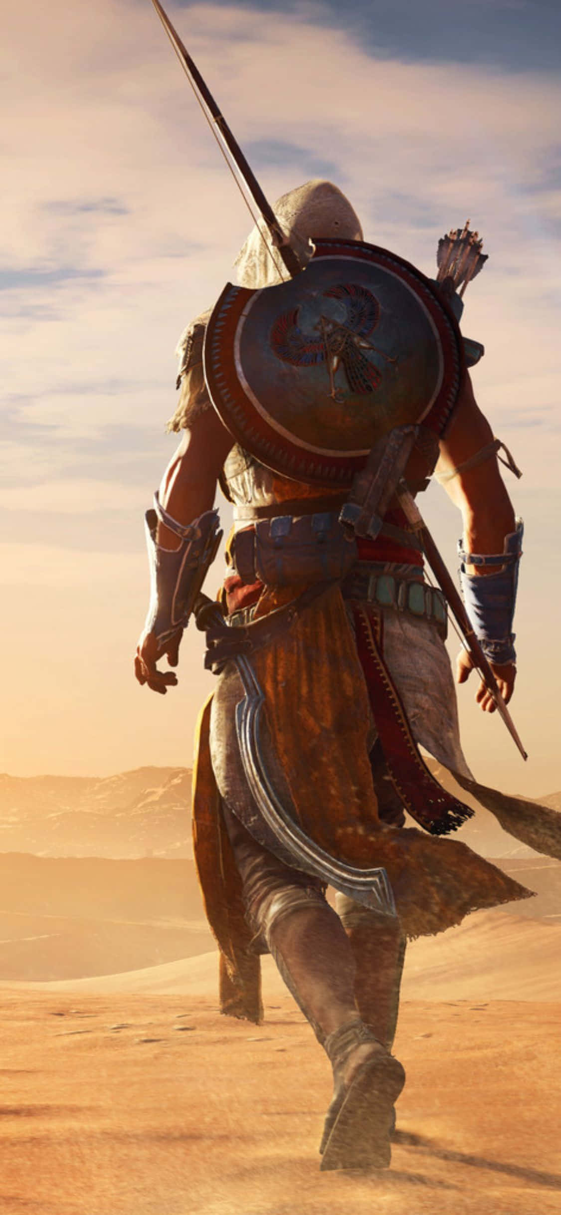 Klim die Groot Piramides in iPhone X se Assassin's Creed Origins! Muurpapier