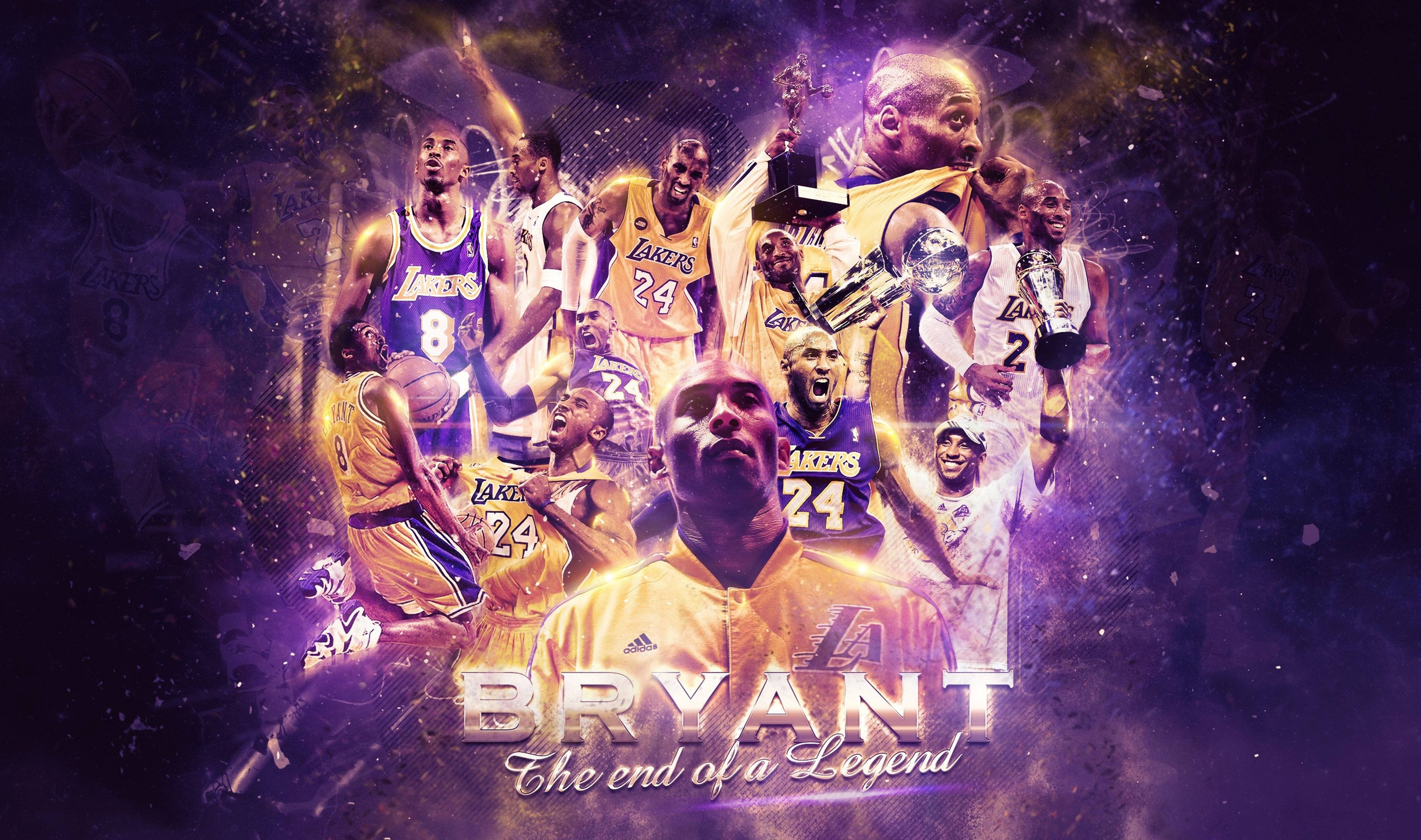 Kobe Bryant Collage Kuns 4K Muurpapier