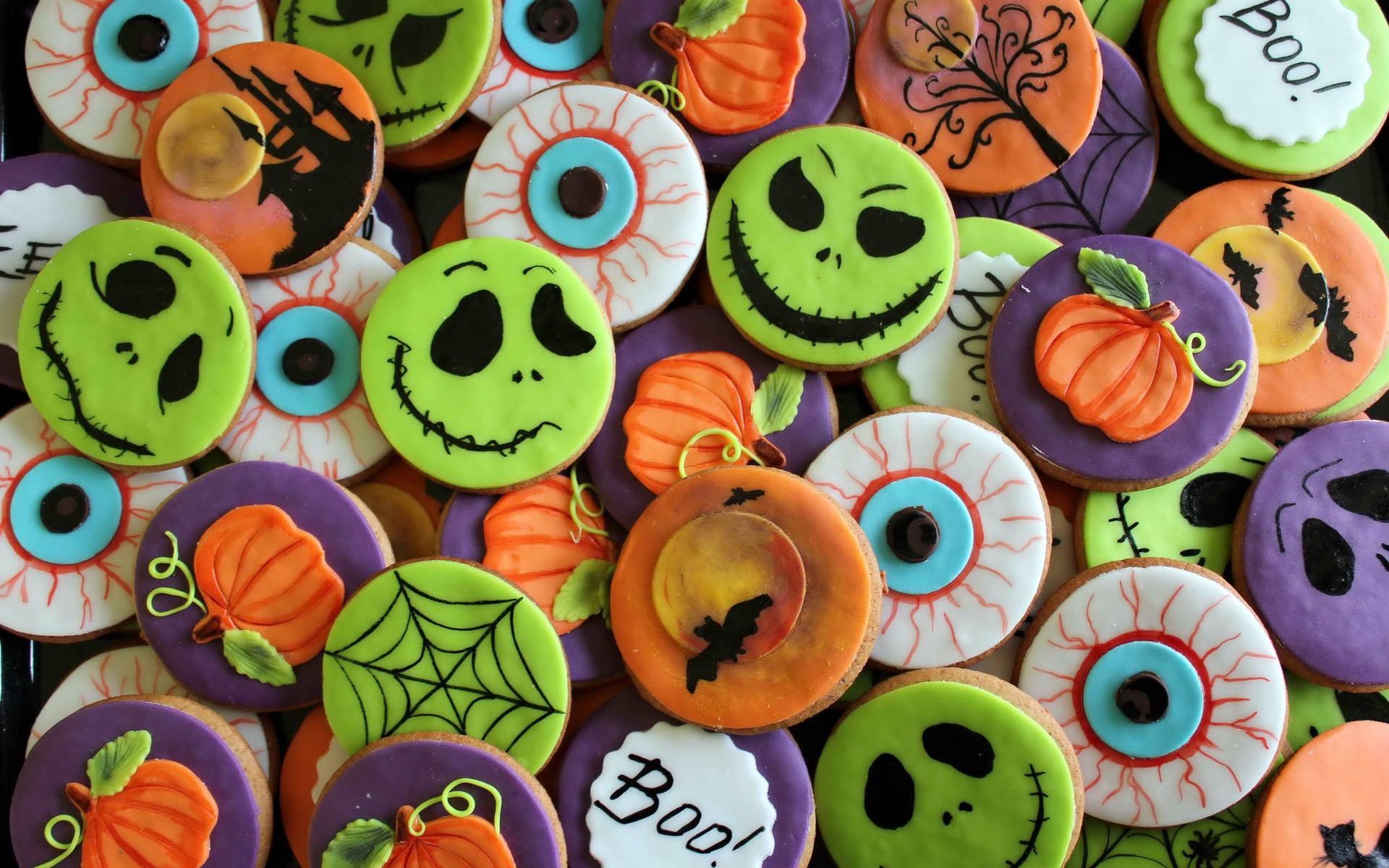 Oulike Jack Skellington Halloween-koekies-agtergrond.