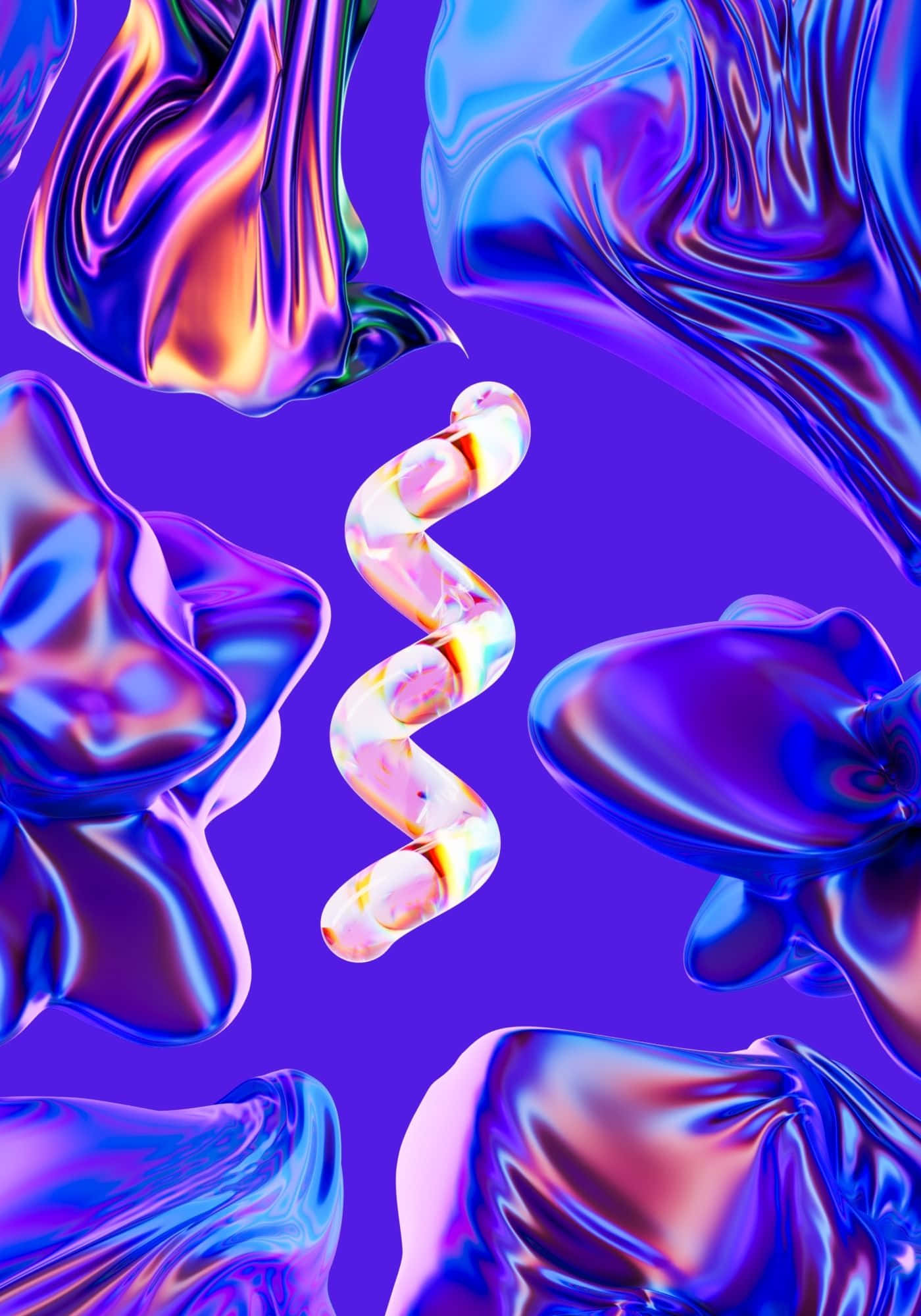 Koel 3D Pers Vloeistof Agtergrond Muurpapier