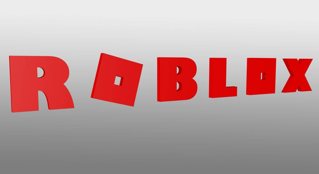 Kreatiewe en elegante 3D-agtergrond van ontwerplogo van Roblox-videospeletjie.