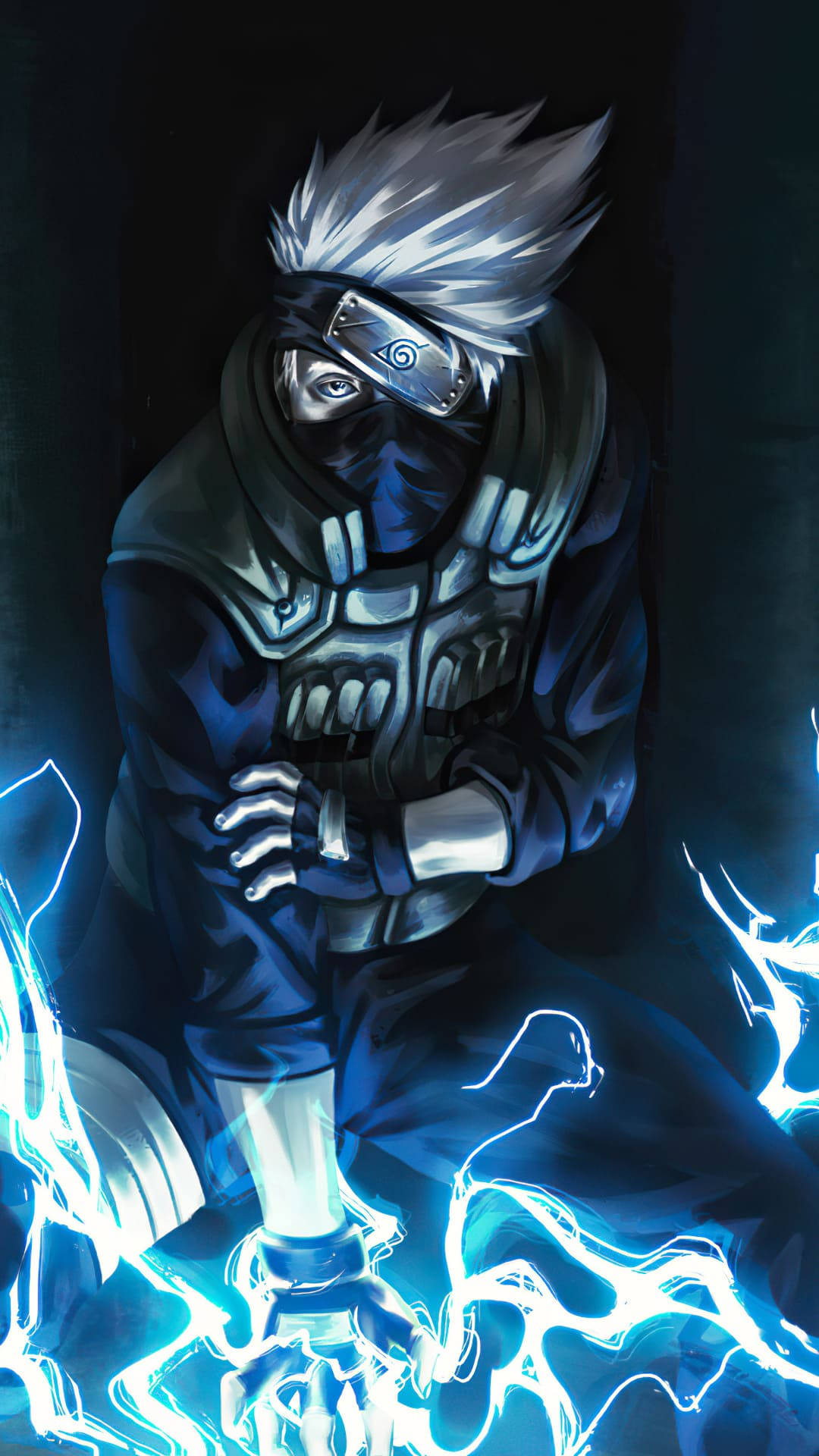 Koel Anime Foon Kakashi Weerlig Ontlading Muurpapier