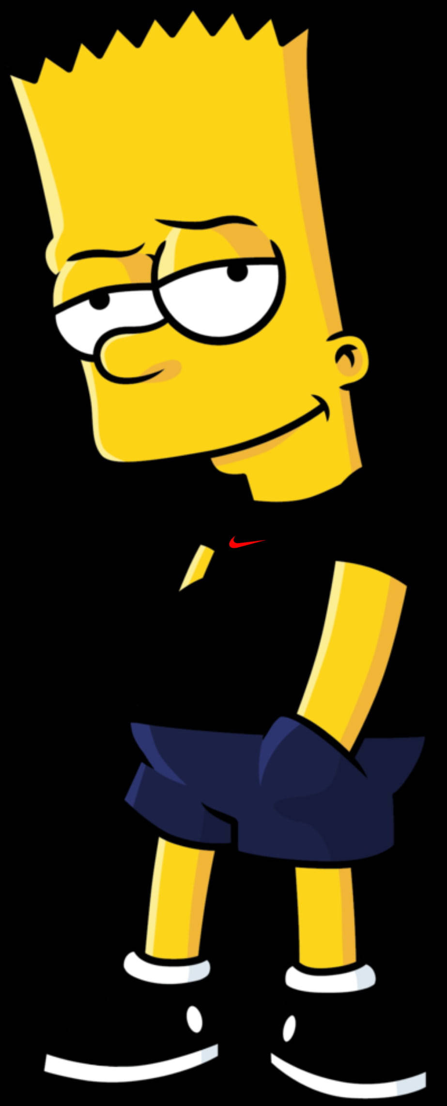 Koel Bart Simpson Met Swart Hemp Muurpapier