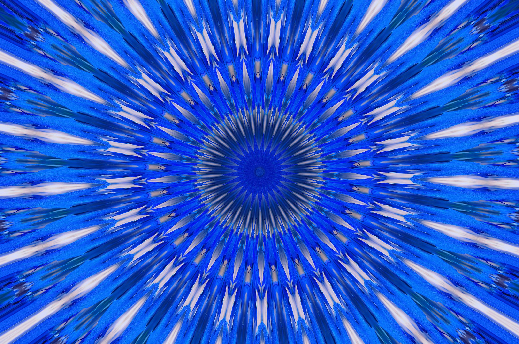 Koel Blou Kaleidoskoop Muurpapier