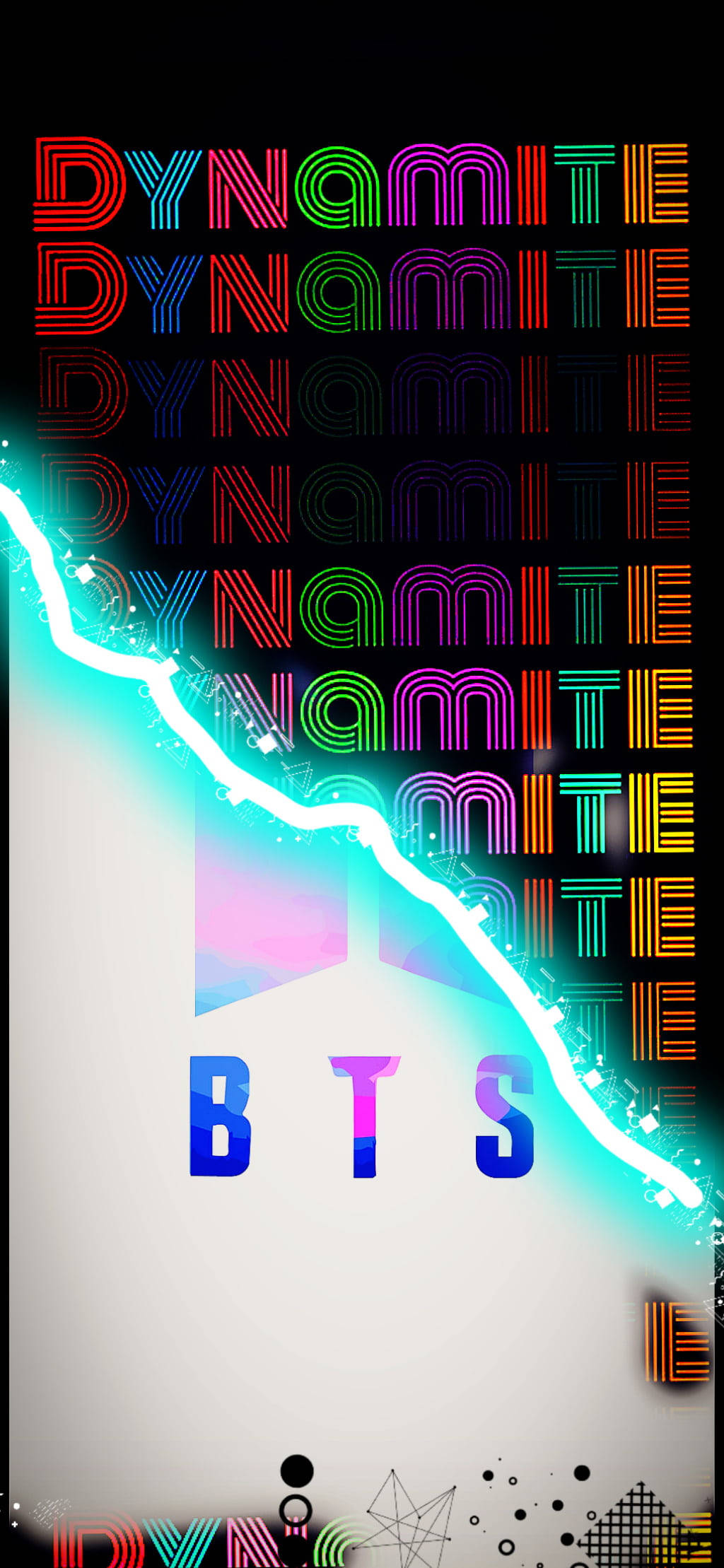 Koel BTS Dynamite Oorgangseffek Muurpapier