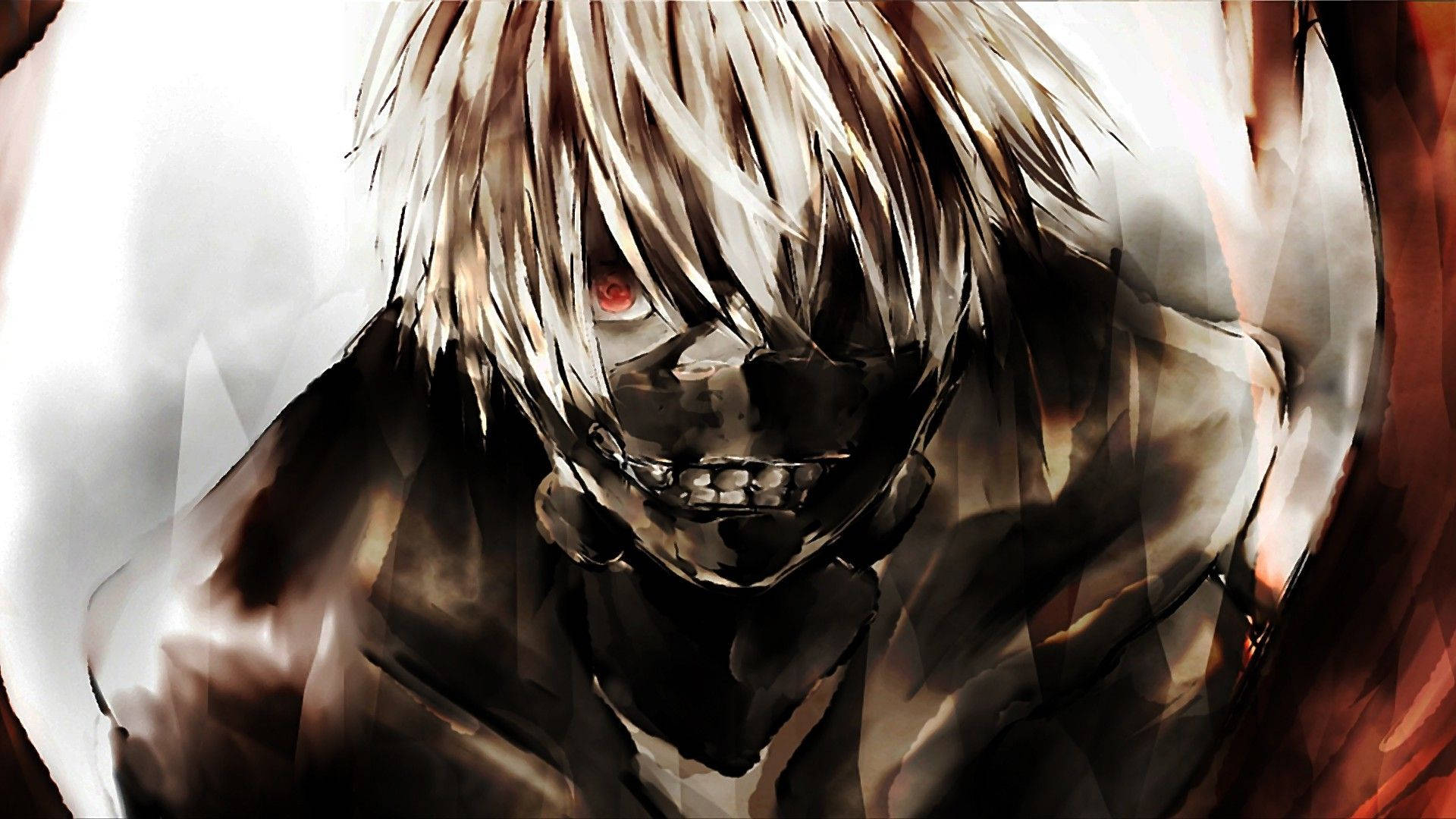 Vlekkerige anime-seun Kaneki Ken agtergrond — Anime seun Muurpapier
