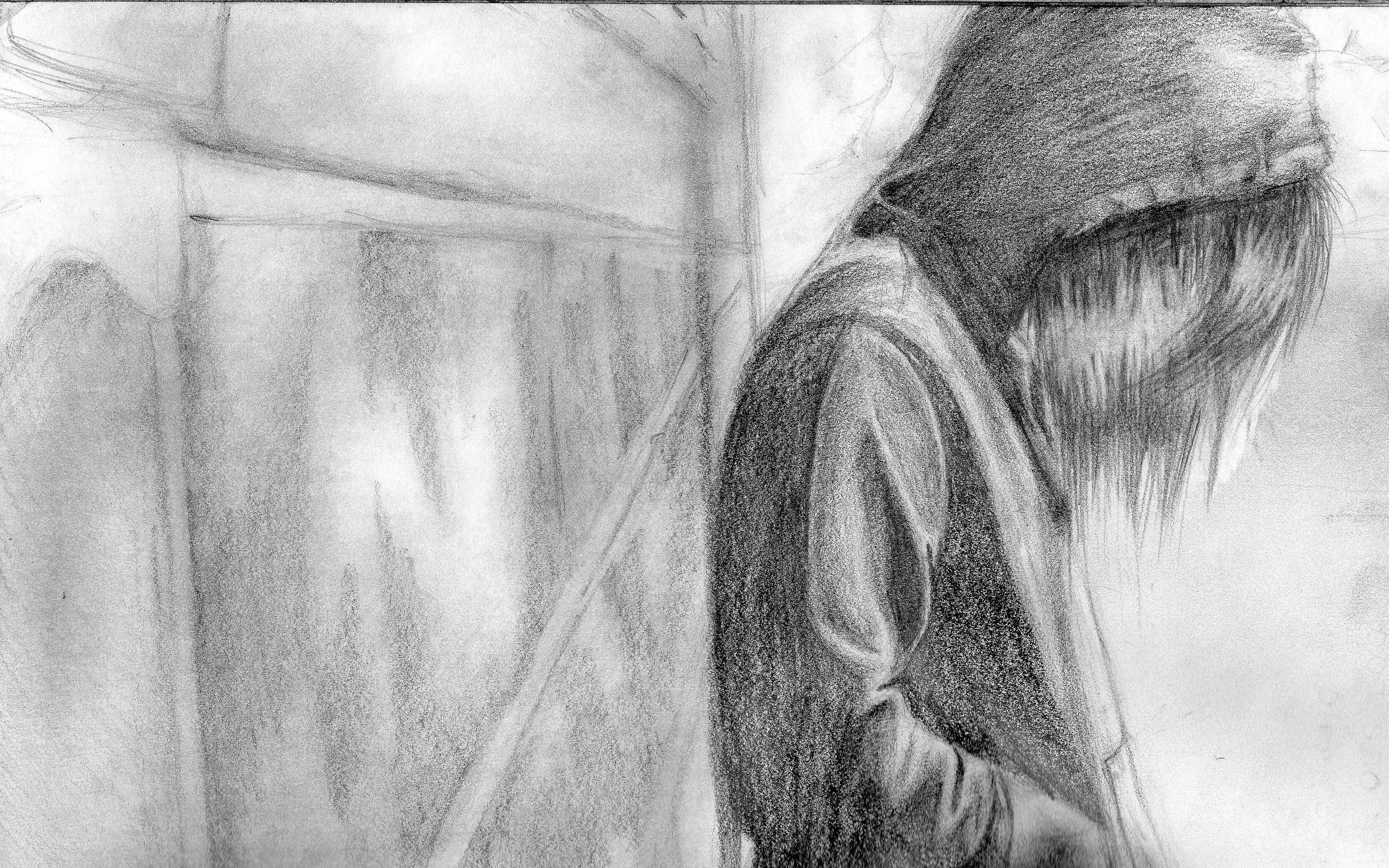 Koel Emo Tekening Muurpapier