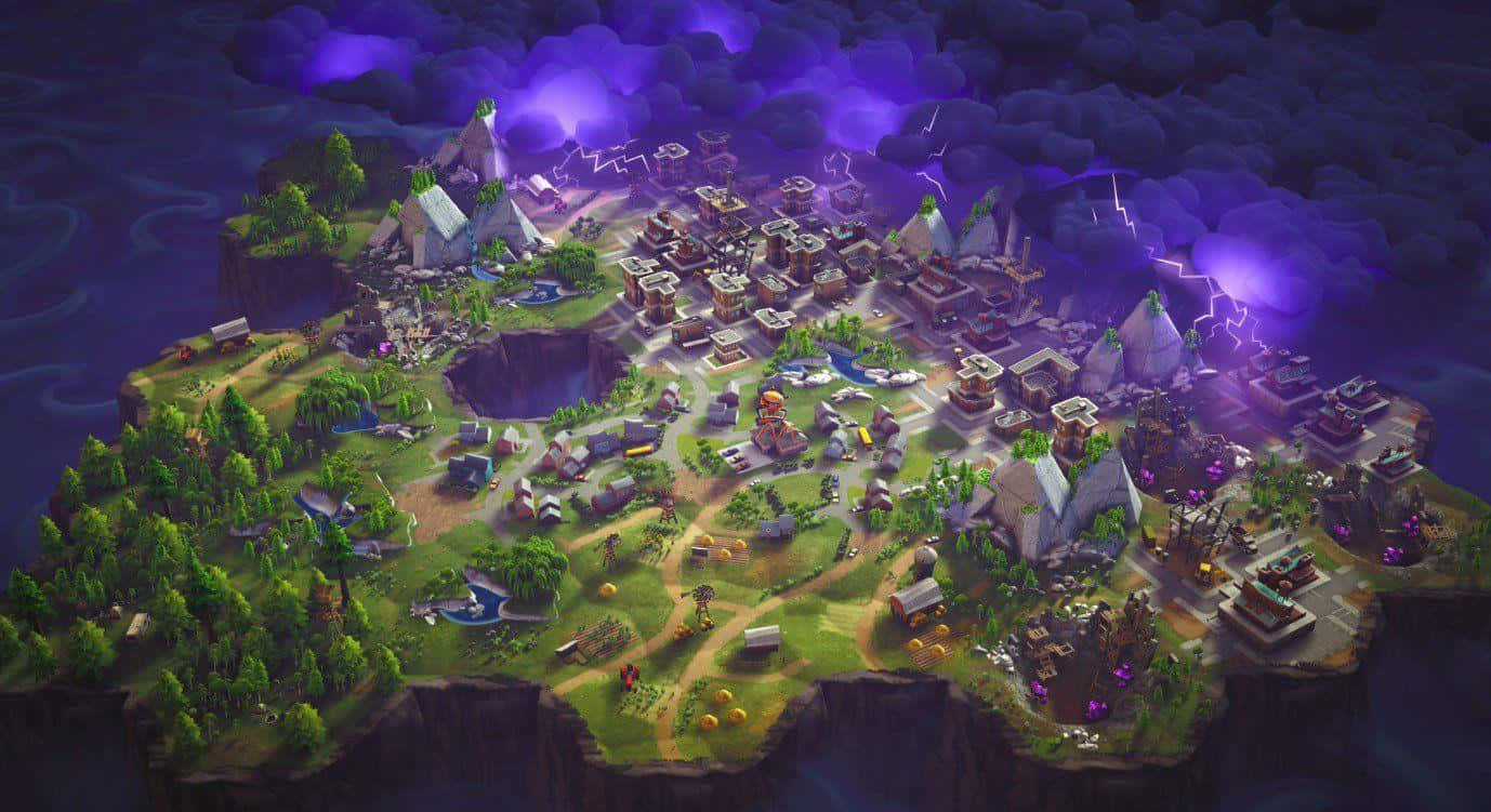 Koel Fortnite-agtergrond Muurpapier