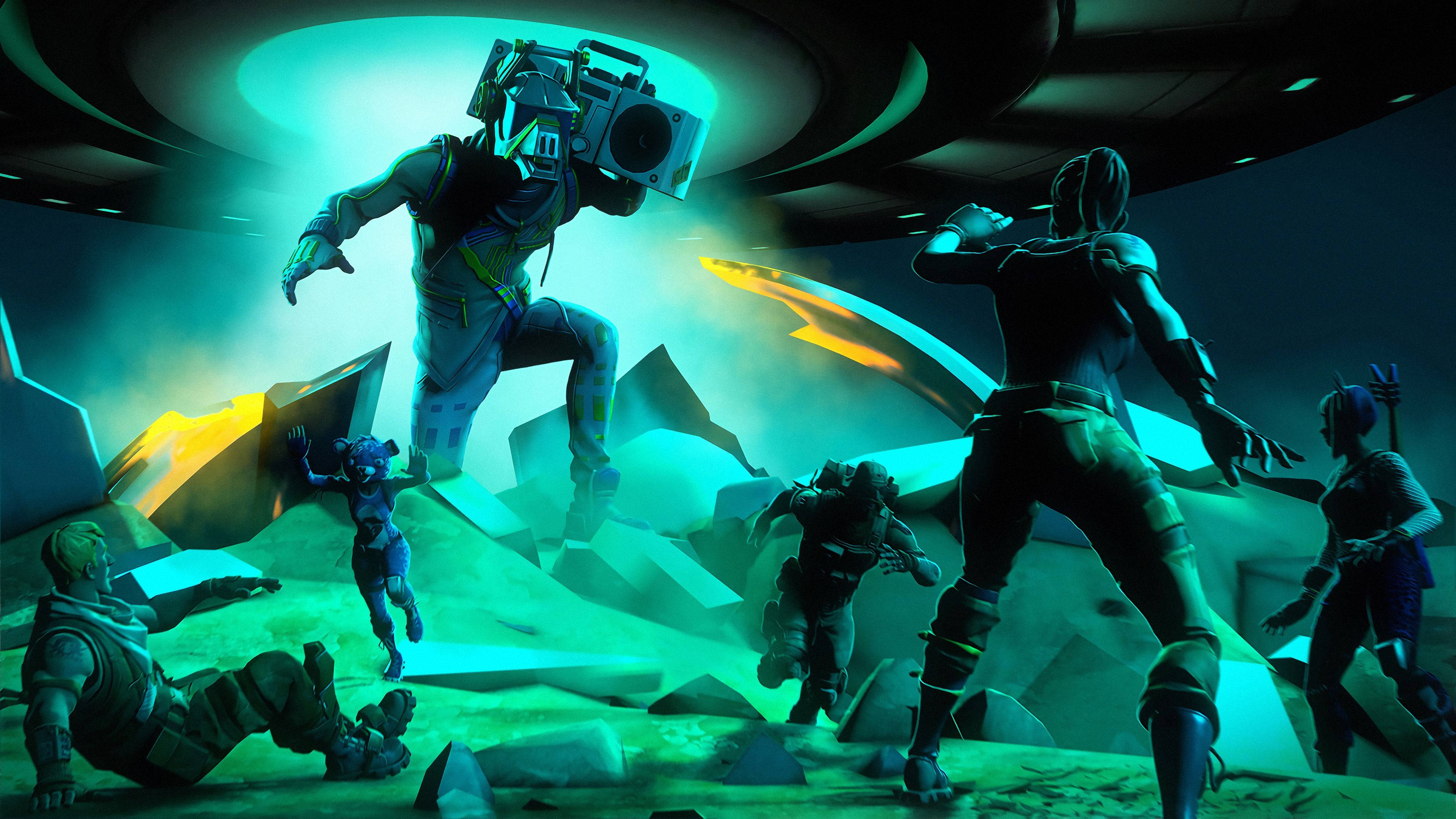Koel Fortnite DJ Yonder Landing Muurpapier