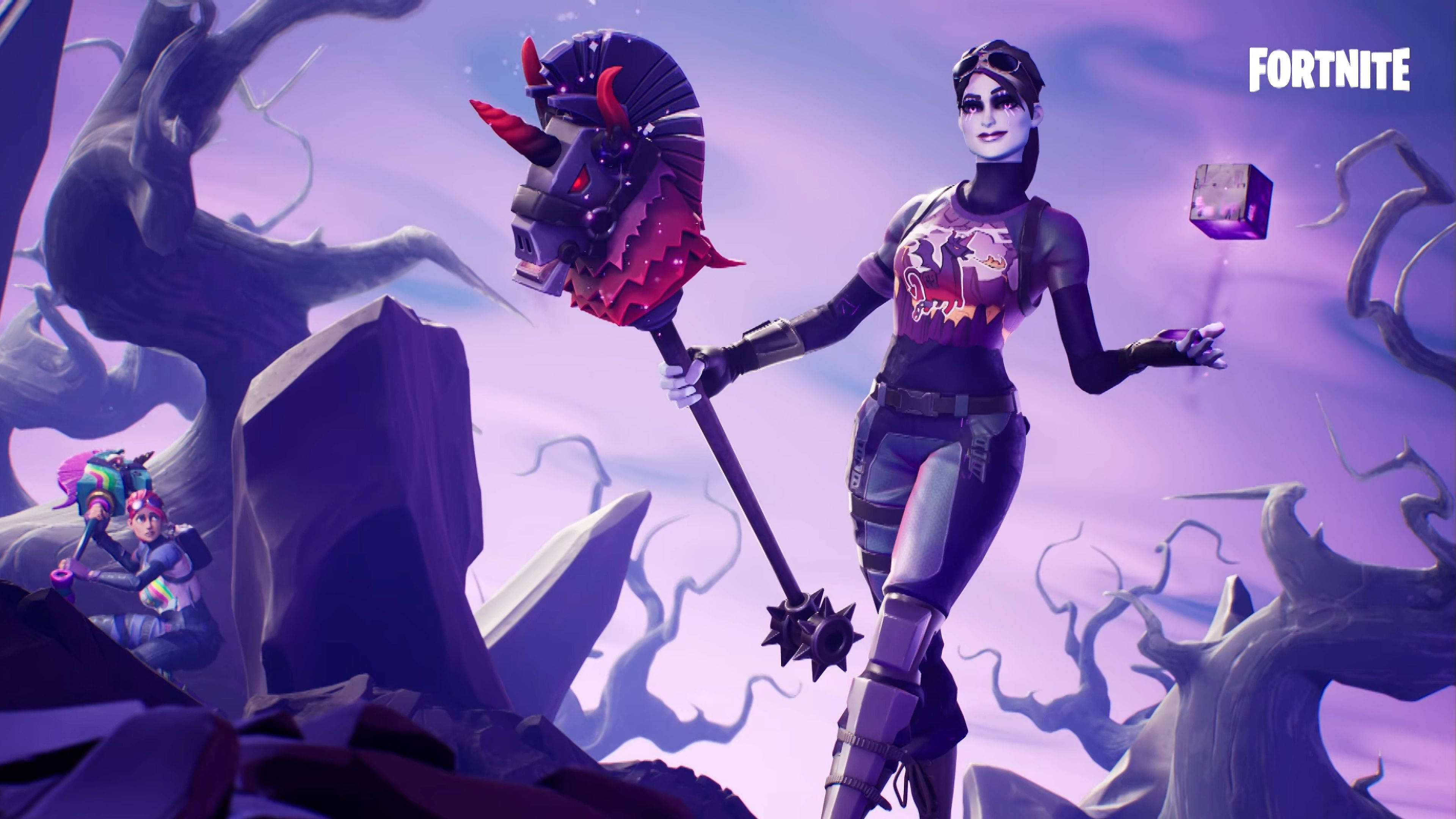 Koel Fortnite Donker Bommer-kuns Muurpapier